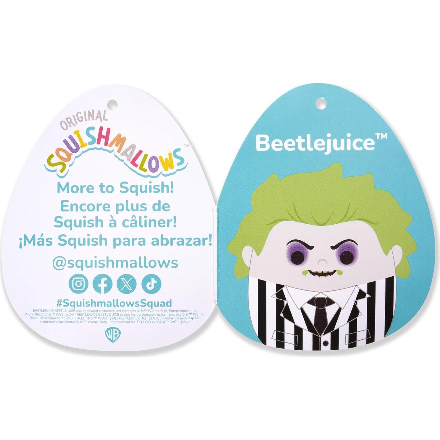 Peluche Squishmallows Beetlejuice 25.4 cm Oficial Jazwares