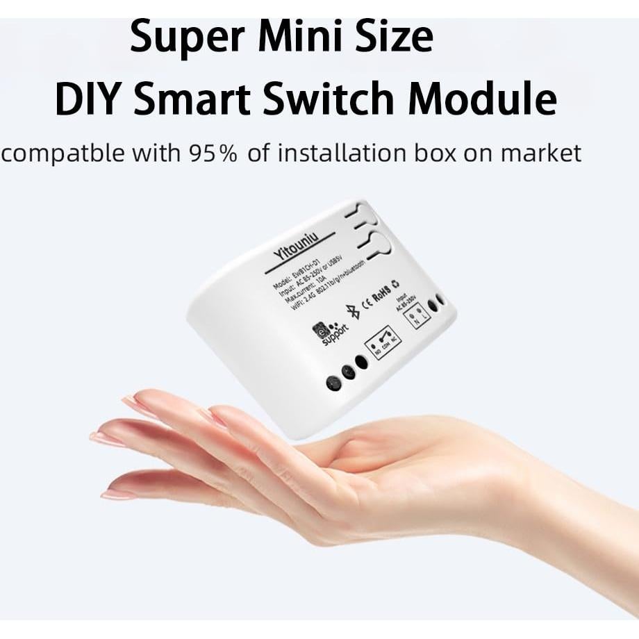 Interruptor Inteligente WiFi Yitouniu 1CH 85-250V Control Remoto