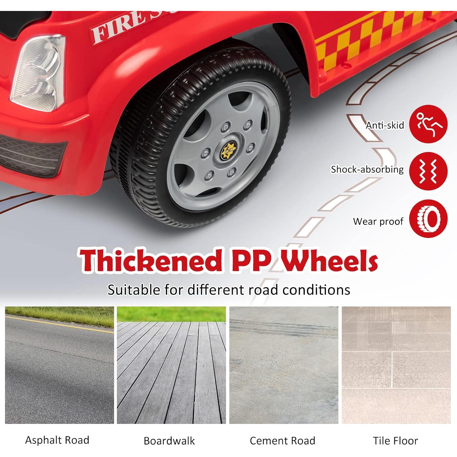 Coche de empuje HONEY JOY camión de bomberos con burbujas