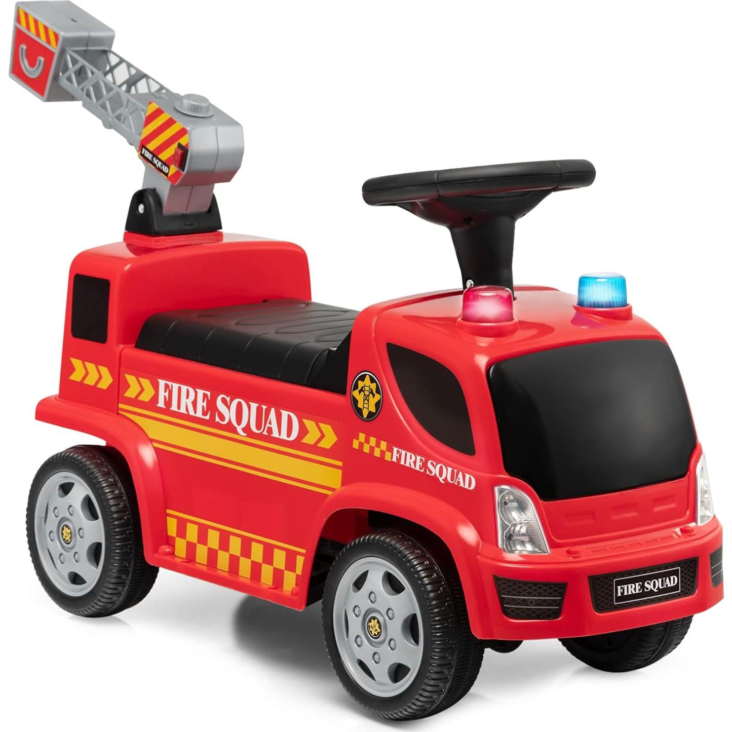 Coche de empuje HONEY JOY camión de bomberos con burbujas