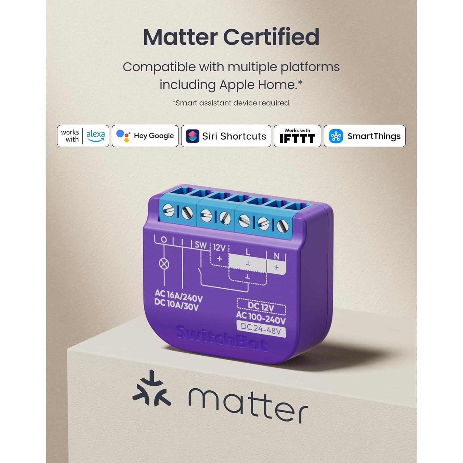 Interruptor Relé Inteligente SwitchBot 4 Pack, Control Wi-Fi y Bluetooth