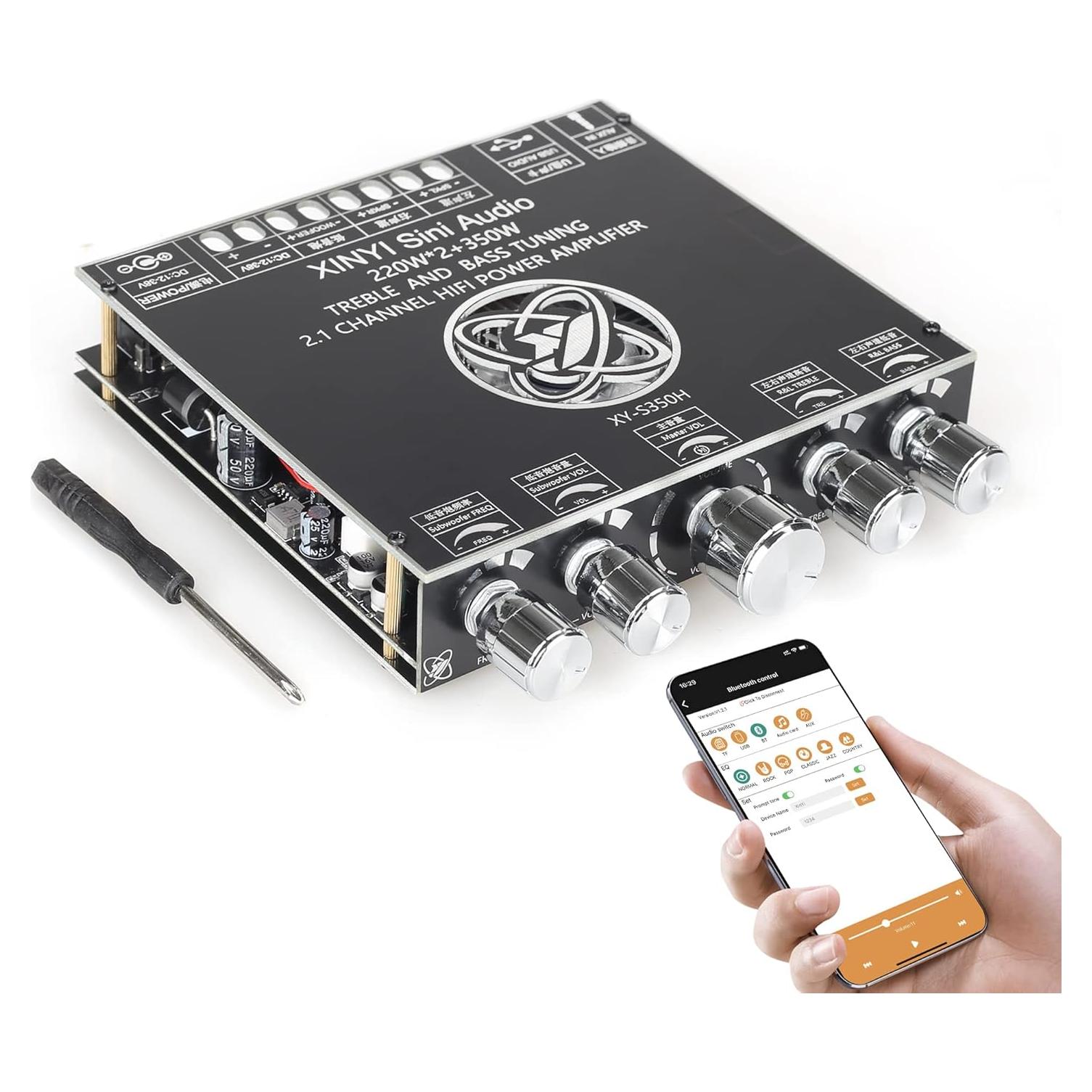 Amplificador de Potencia Bluetooth XY-S350H 2.1 Canales 220W+350W