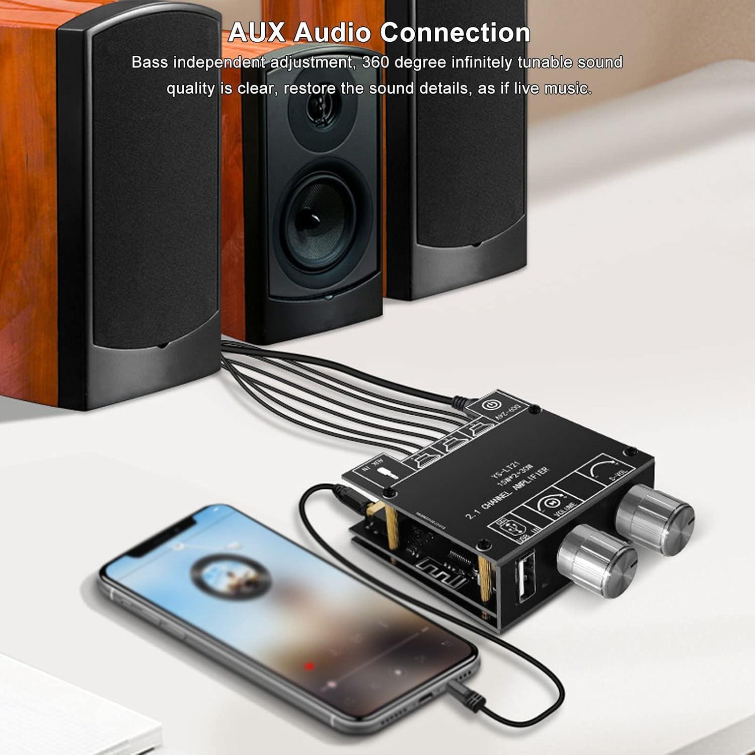 Amplificador Digital de Audio Bluetooth SPYMINNPOO 2.1 Canal 15W 30W