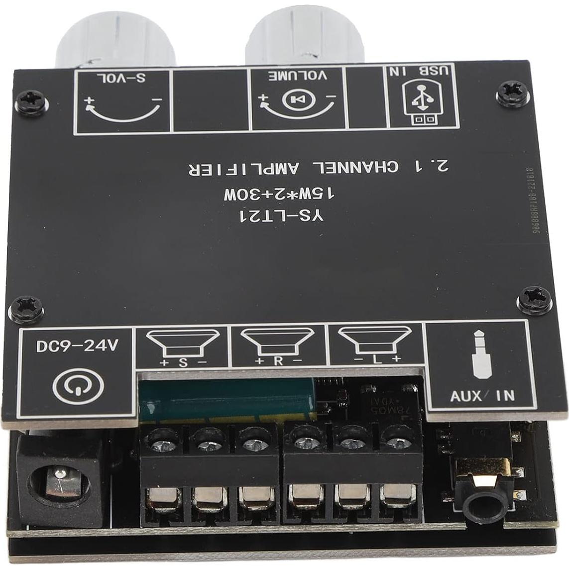 Amplificador Digital de Audio Bluetooth SPYMINNPOO 2.1 Canal 15W 30W