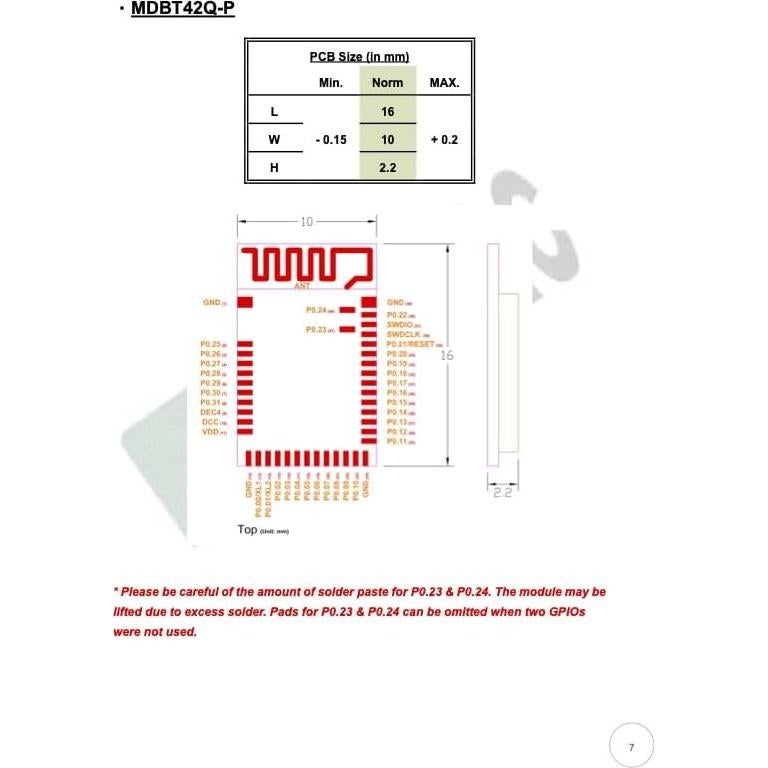 Módulo Bluetooth Raytac MDBT42Q-P512KV2 3pcs 32 GPIO