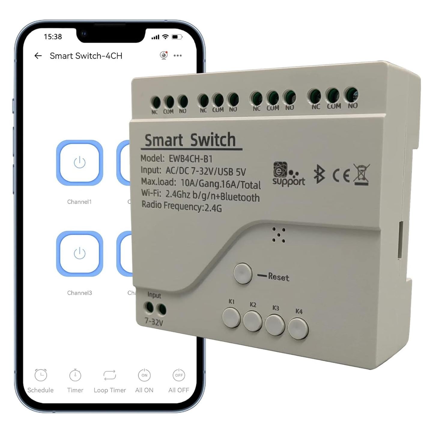 Interruptor Inteligente Inalámbrico Jane Eyre 4 Canales WiFi
