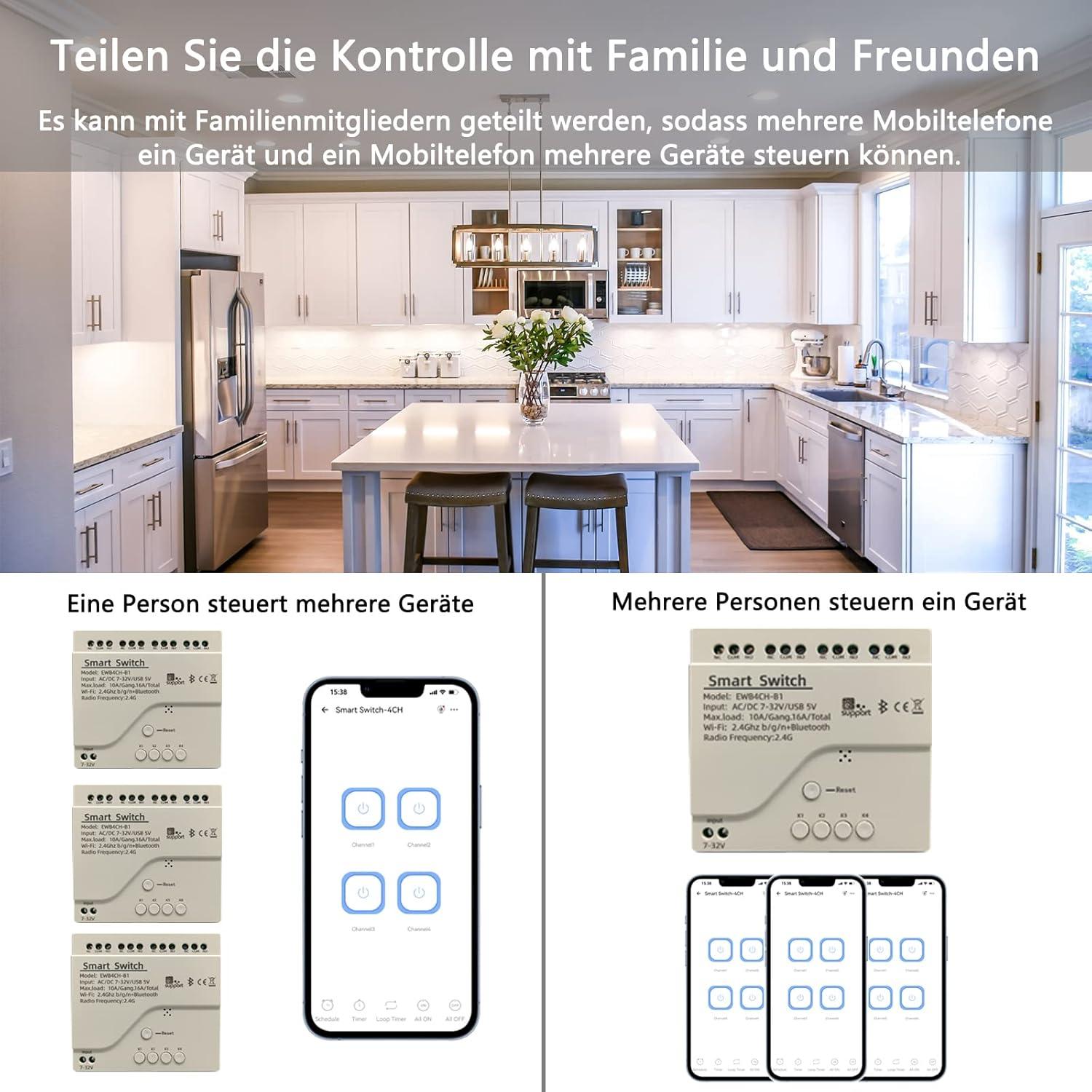 Interruptor Inteligente Inalámbrico Jane Eyre 4 Canales WiFi