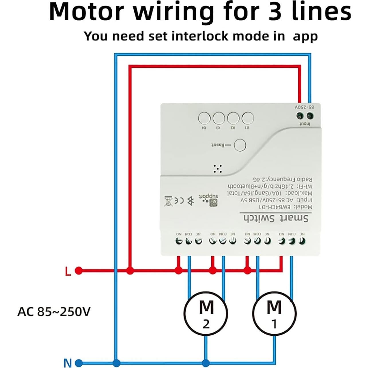 Interruptor Inteligente Inalámbrico Jane Eyre 4 Canales WiFi