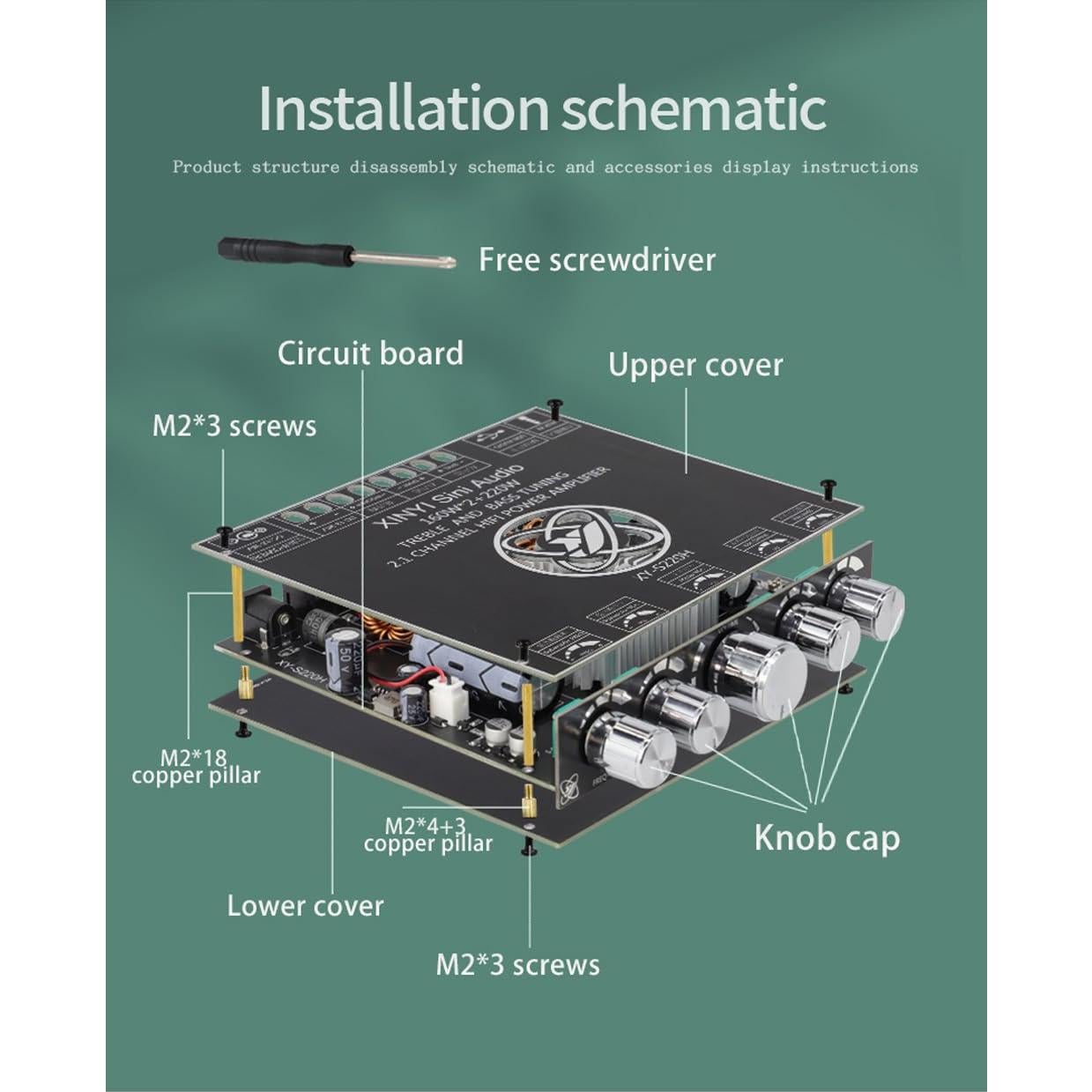 Amplificador de Potencia HIFIDIY LIVE S220H 2.1 Bluetooth 5.0 160W+220W