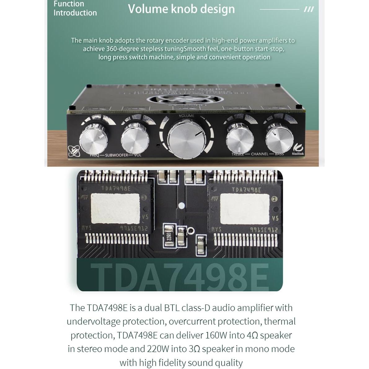 Amplificador de Potencia HIFIDIY LIVE S220H 2.1 Bluetooth 5.0 160W+220W