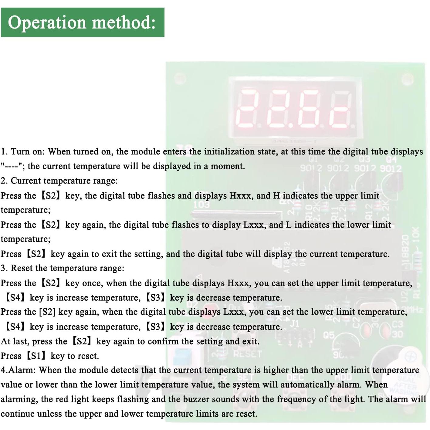 Kit de Soldadura DIY Sensor de Temperatura DS18B20 0-99 °C