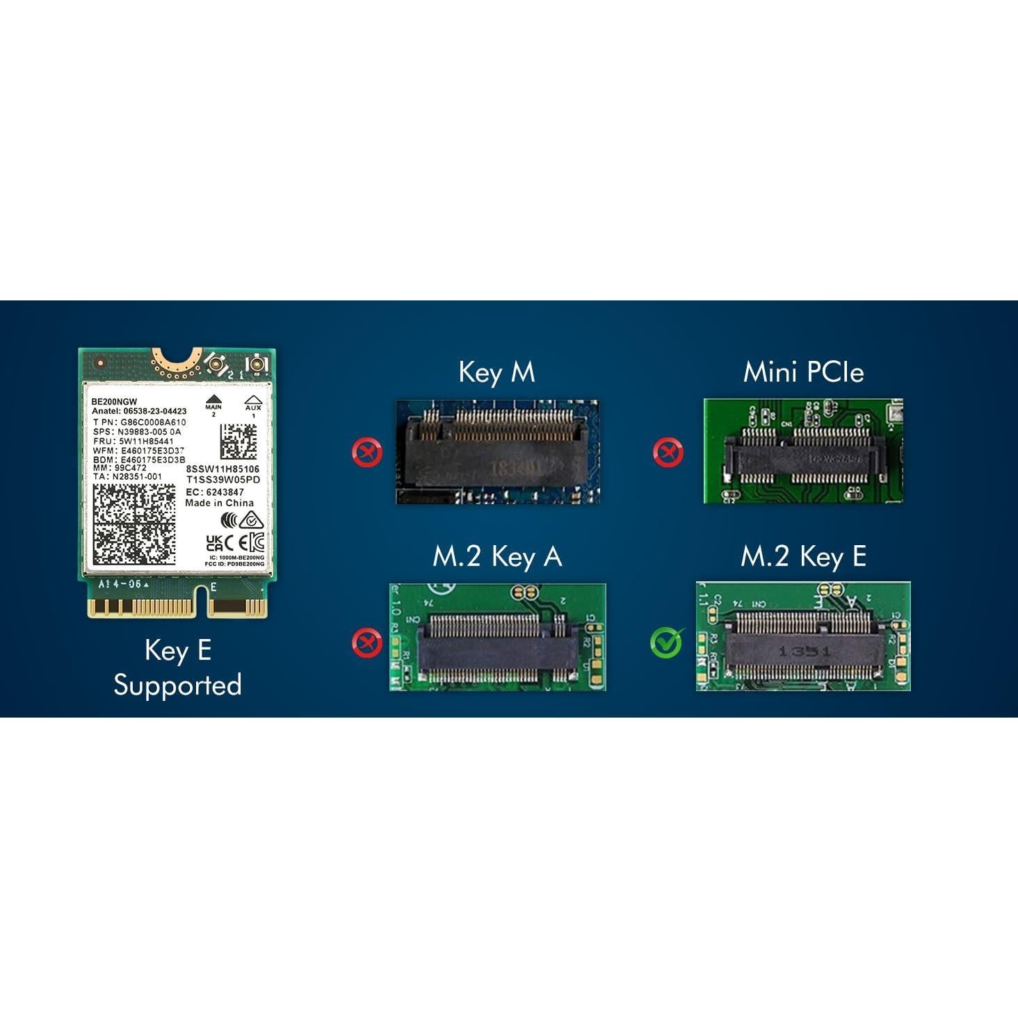 Adaptador WiFi 7 HighZer0 BE200 | M.2 PCIe Tri-Banda 5.8 Gbps