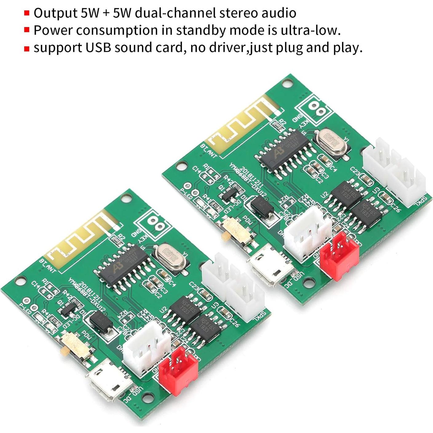 Módulo Amplificador de Audio Estéreo Bluetooth 5.0 5W + 5W