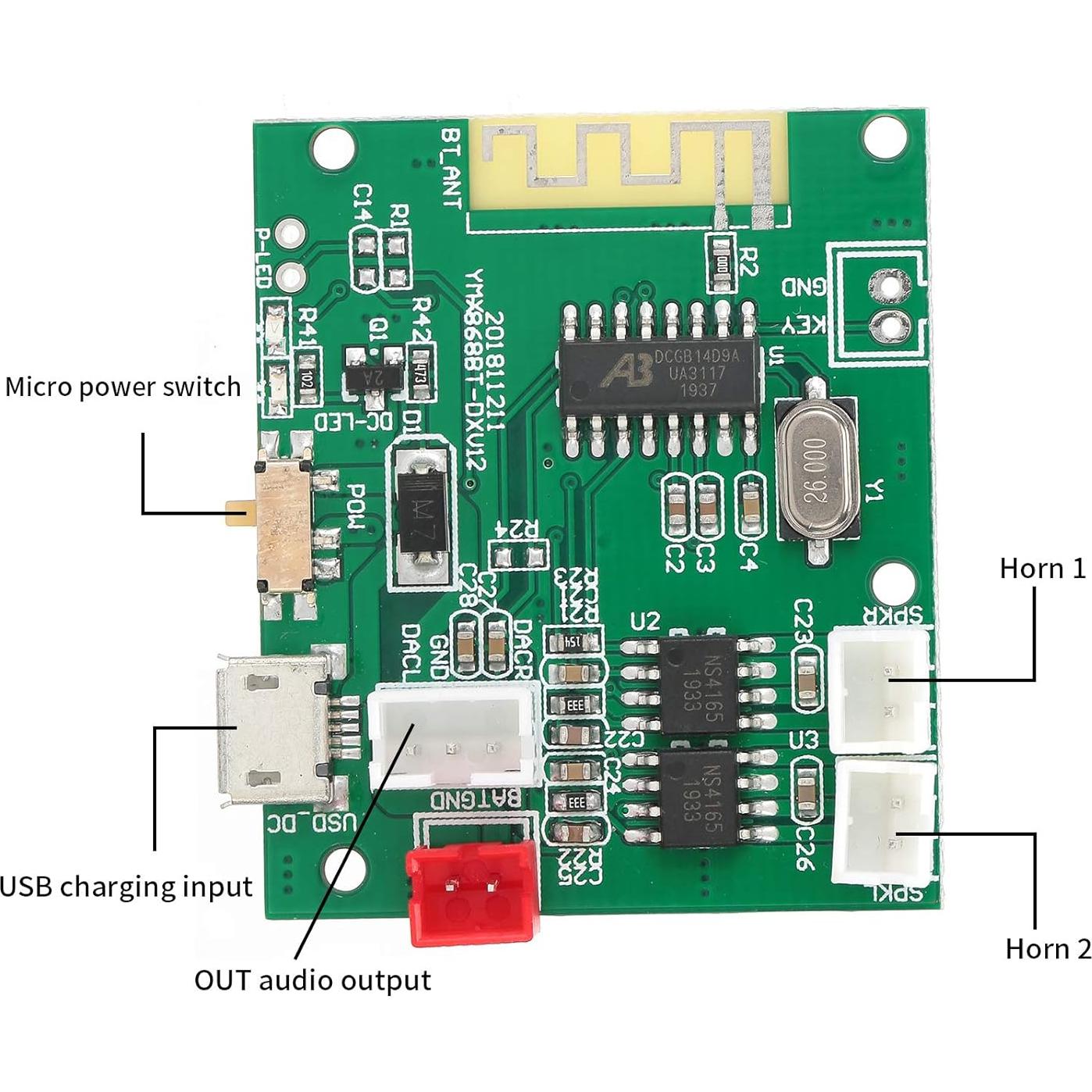 Módulo Amplificador de Audio Estéreo Bluetooth 5.0 5W + 5W