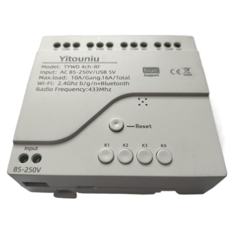 Módulo Relé Inteligente 4 Canales Yitouniu WiFi 85-250V