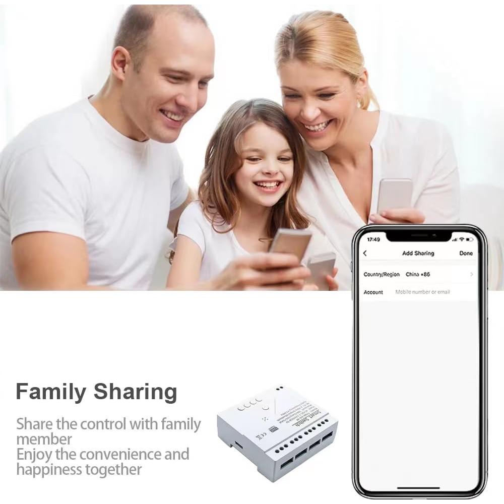 Módulo Relé Inteligente 4 Canales Yitouniu WiFi 85-250V