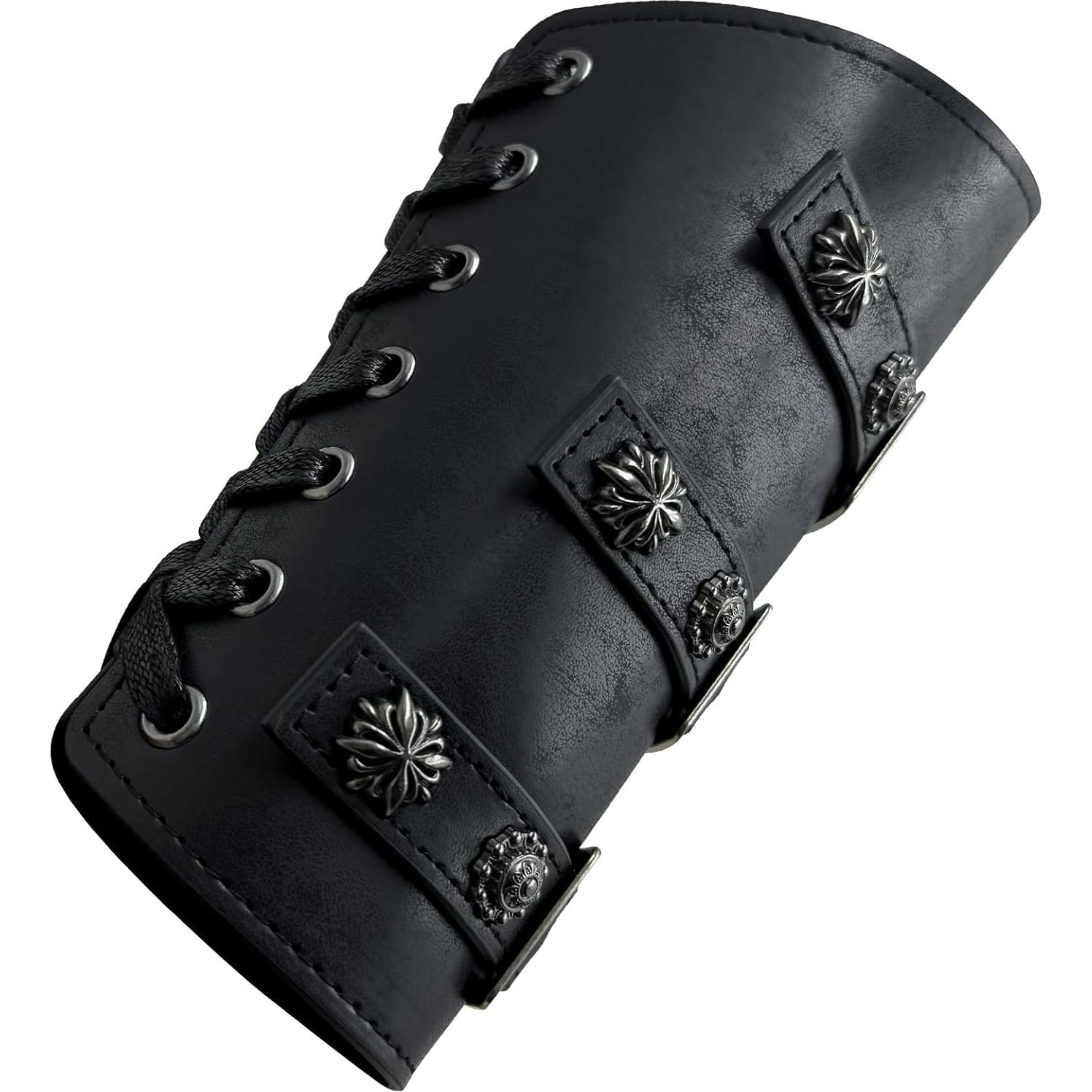 Guardias de Brazo Medievales HiiFeuer de Cuero PU Ajustables