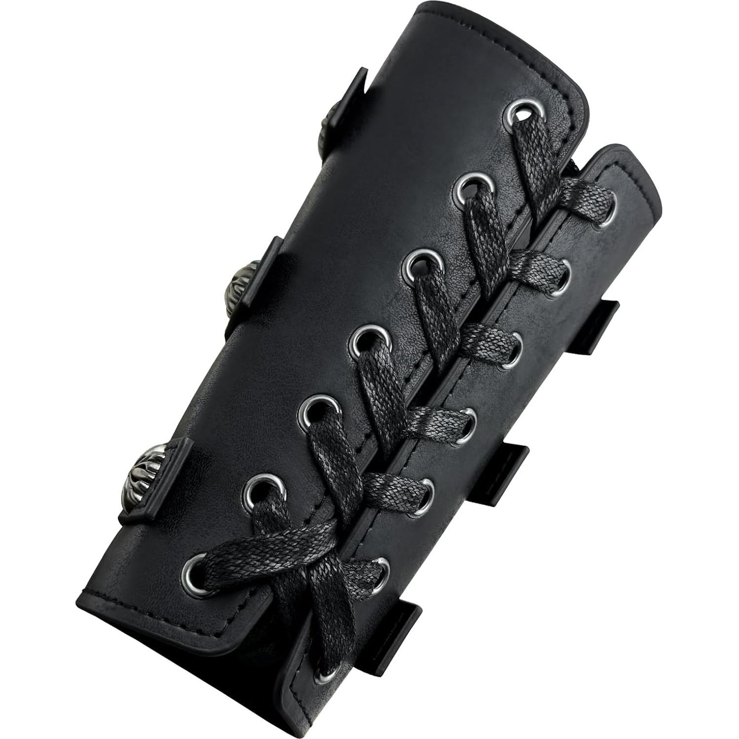 Guardias de Brazo Medievales HiiFeuer de Cuero PU Ajustables