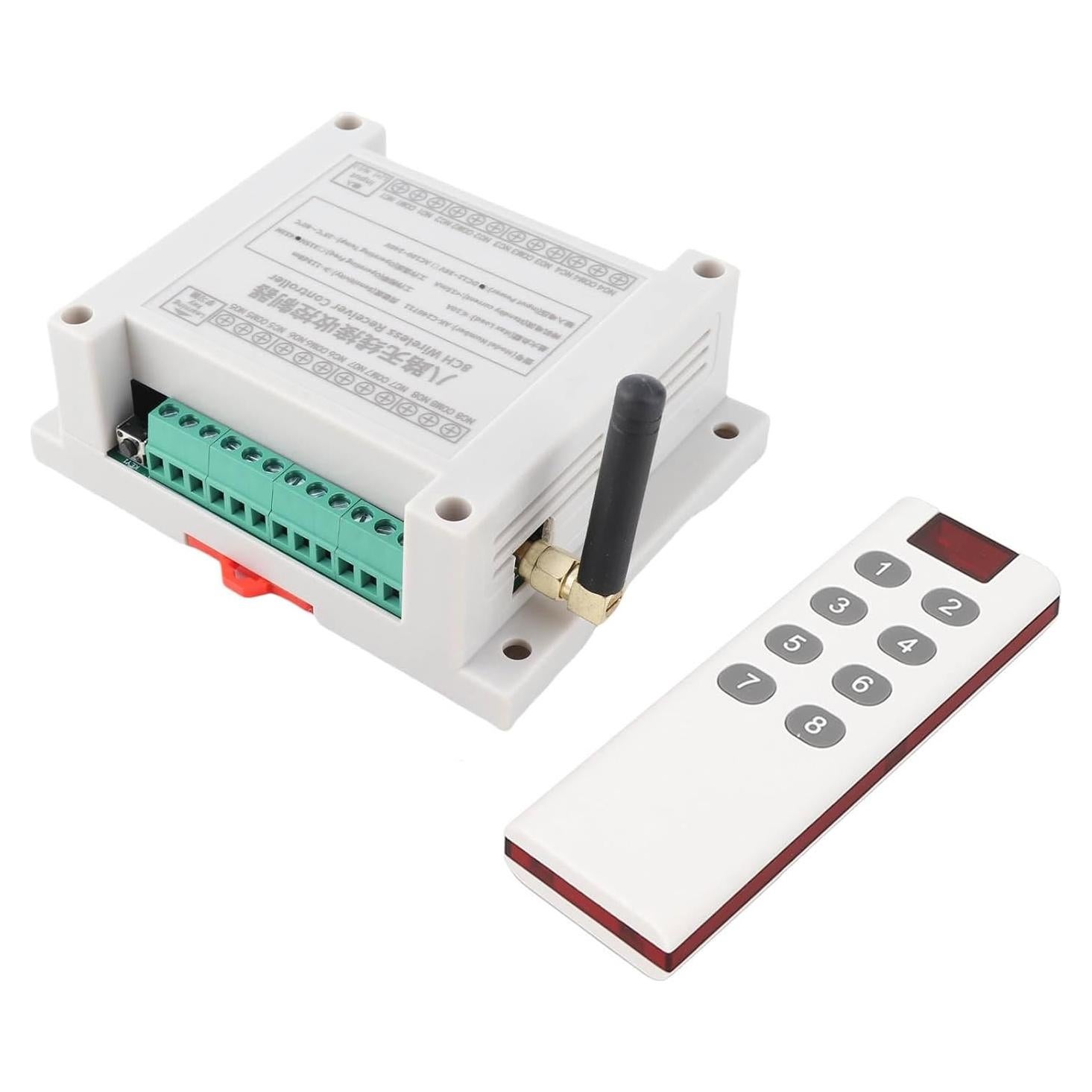 Módulo de Relé 8 Canales Gugxiom 10A DC 12V-36V Control Remoto