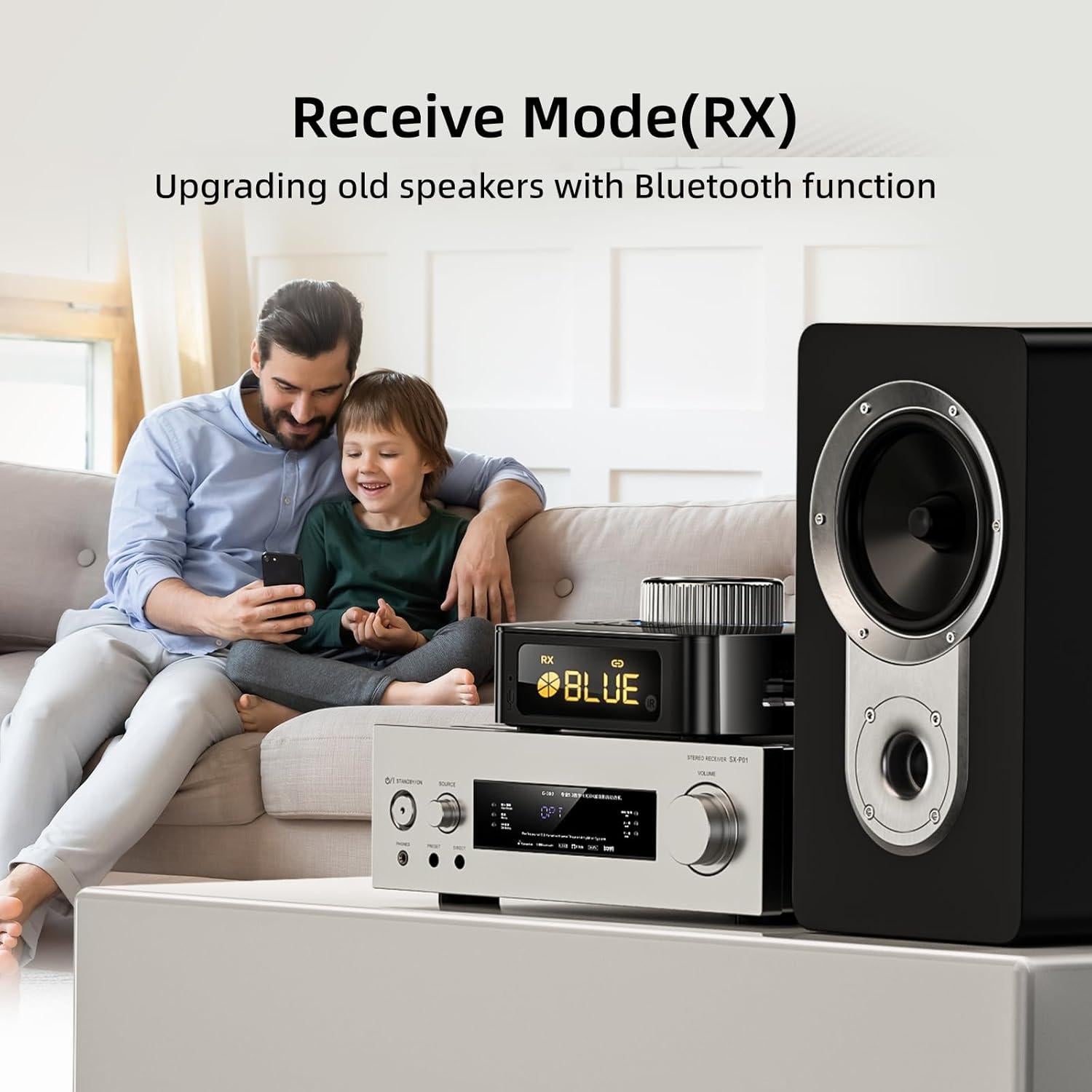 Receptor Transmisor Bluetooth 5.0 MOREGAX 2 en 1 AUX RCA USB