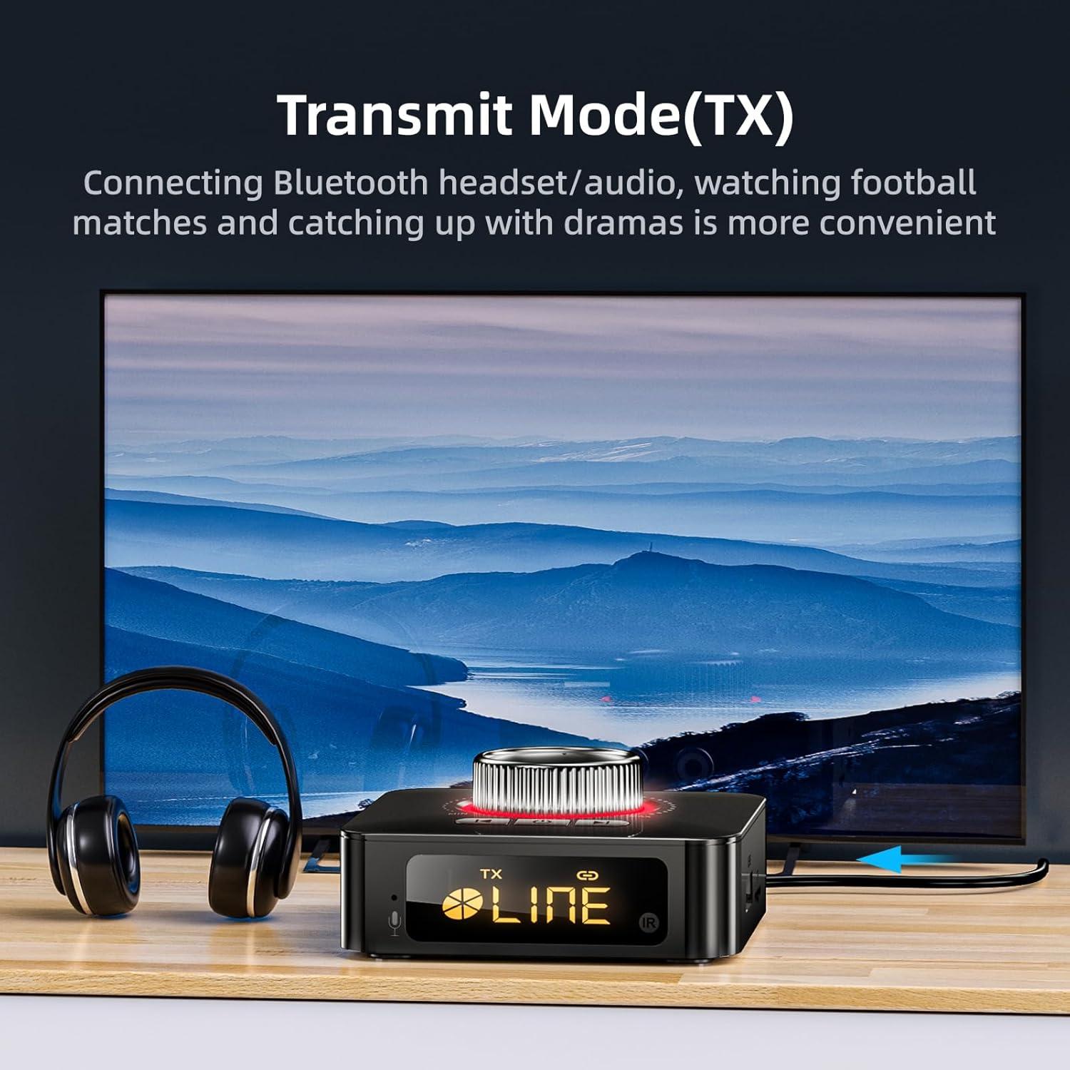 Receptor Transmisor Bluetooth 5.0 MOREGAX 2 en 1 AUX RCA USB