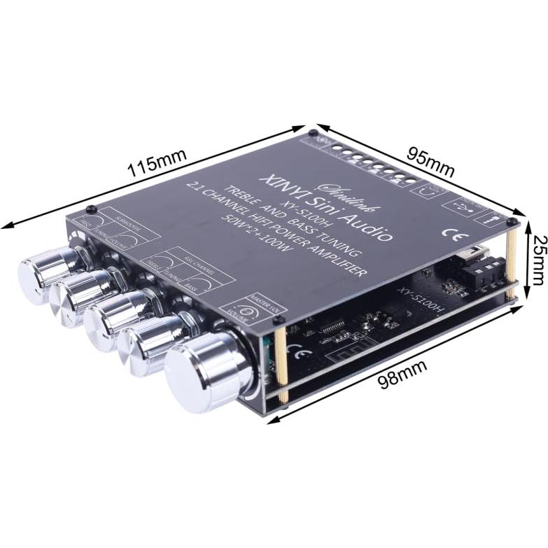 Módulo Amplificador DONGKER XY-S100H 2.1 Bluetooth 50W+100W