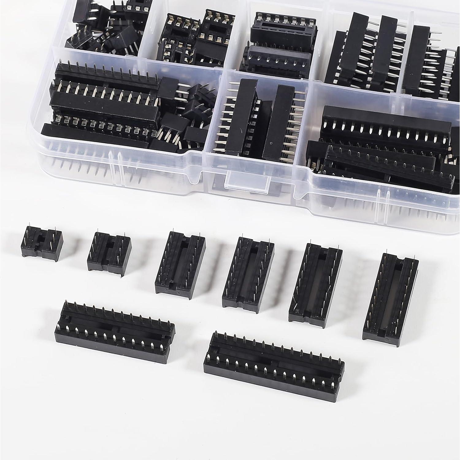 Kit de Adaptadores DIP IC DWEII 66 Piezas 6-28 Pines 2.54 mm