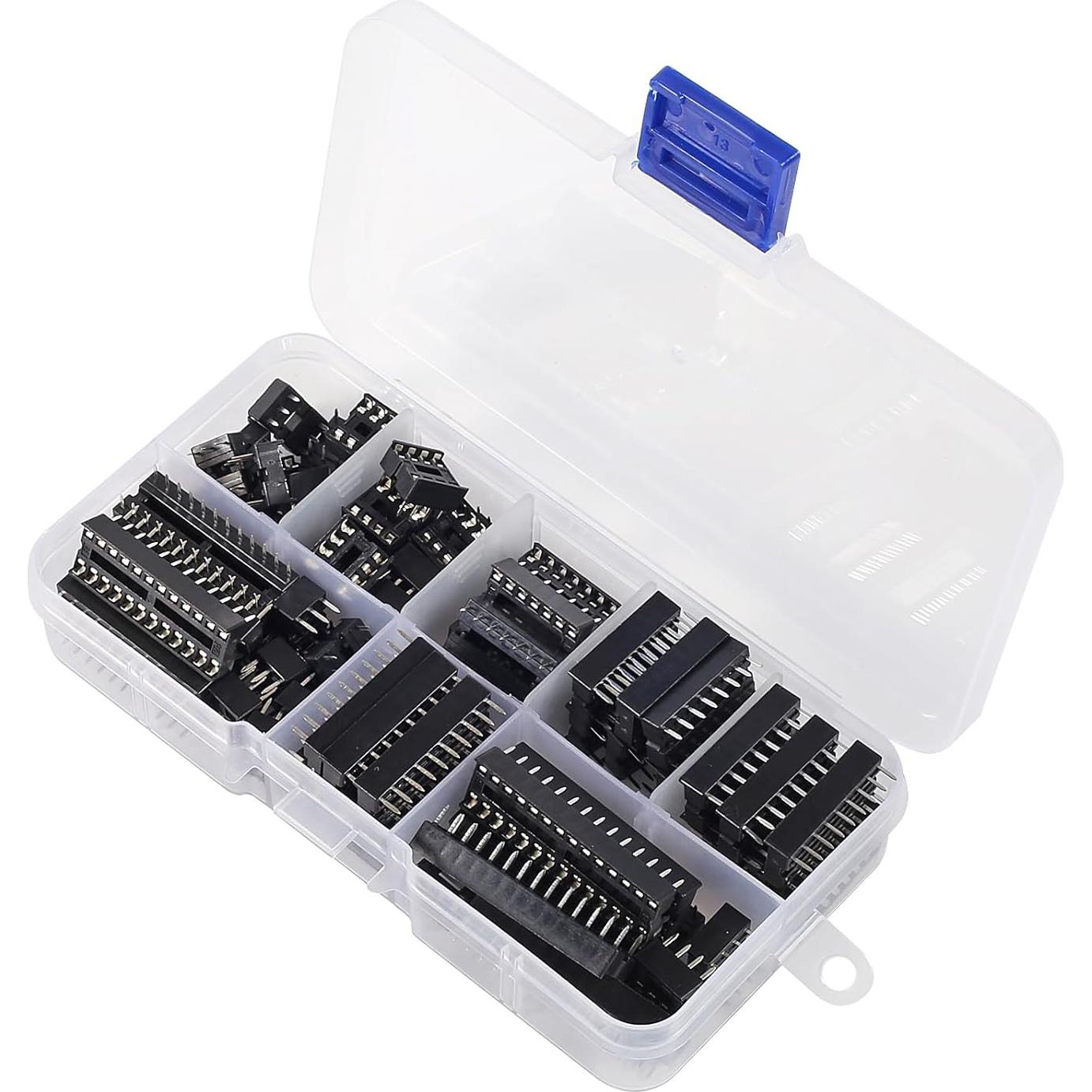 Kit de Adaptadores DIP IC DWEII 66 Piezas 6-28 Pines 2.54 mm