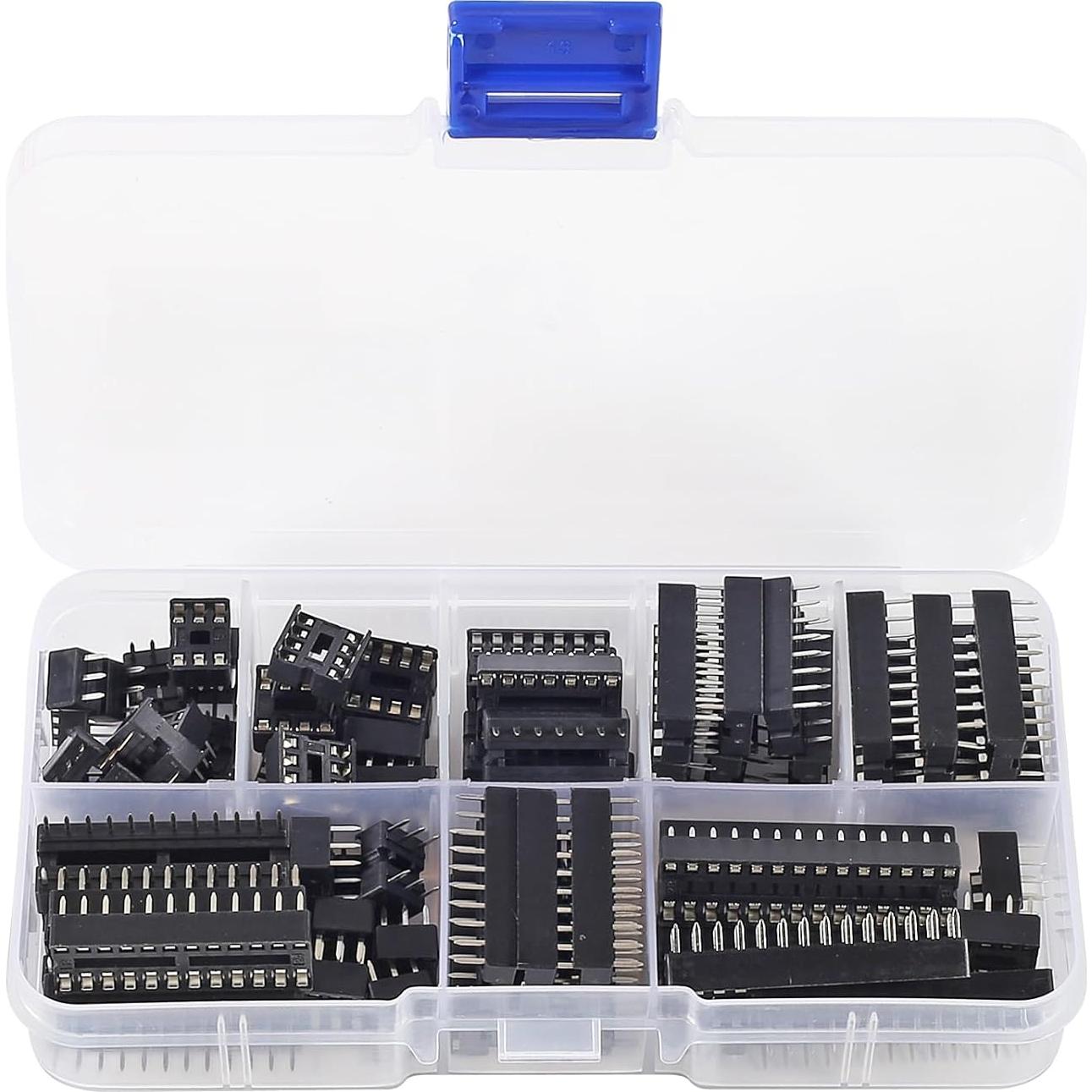 Kit de Adaptadores DIP IC DWEII 66 Piezas 6-28 Pines 2.54 mm
