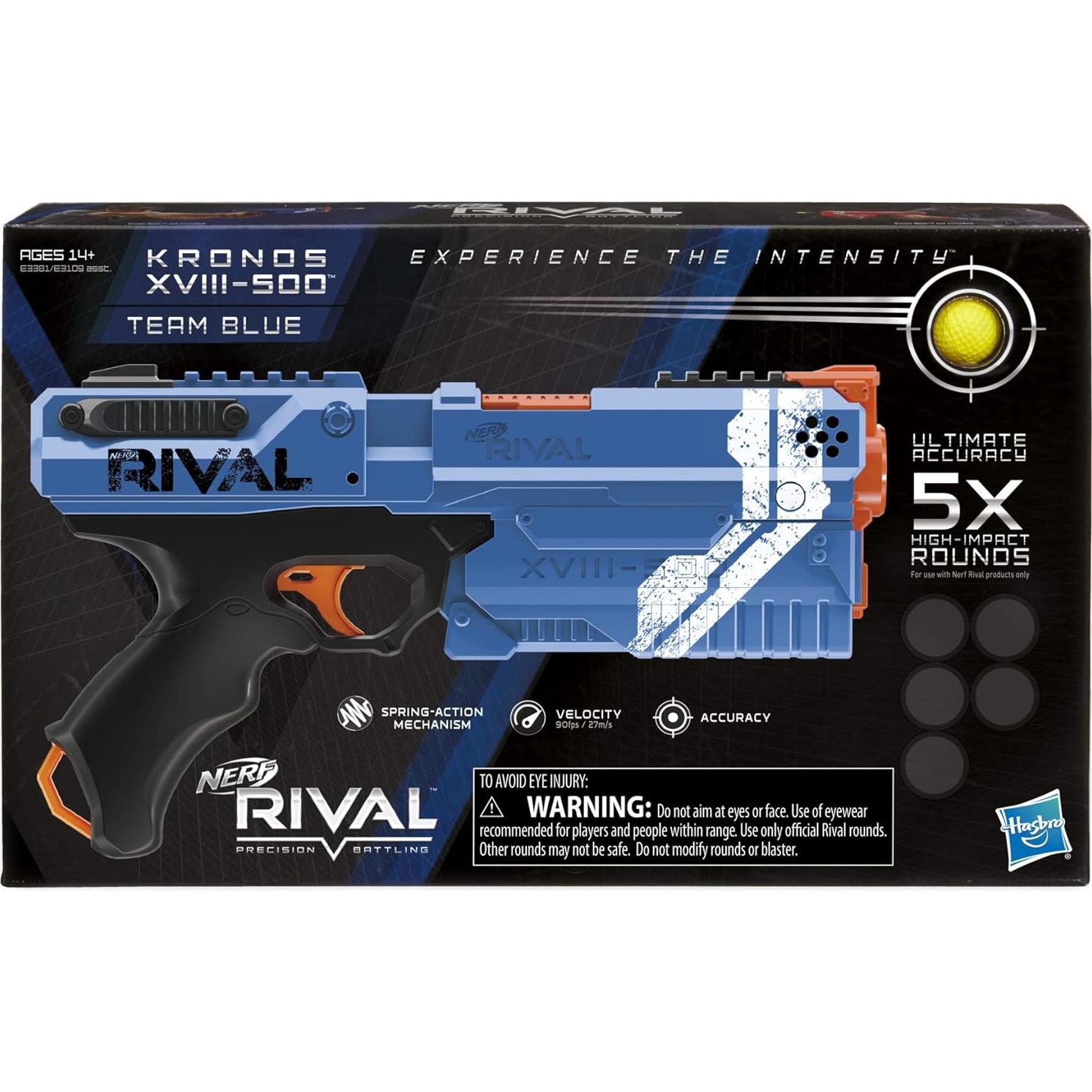 Bláster Nerf Rival Kronos XVIII-500 Azul - 5 Proyectiles