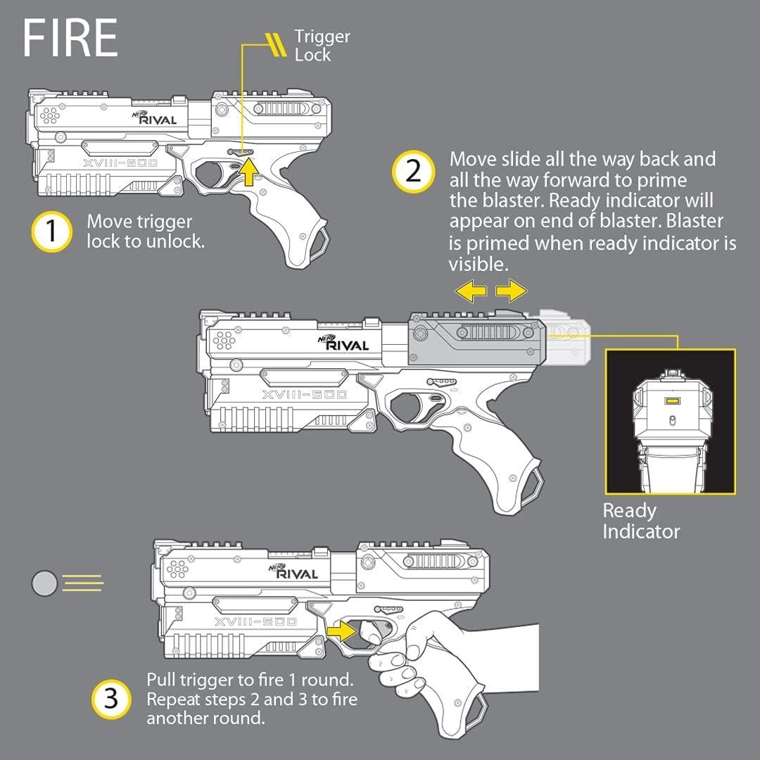 Bláster Nerf Rival Kronos XVIII-500 Azul - 5 Proyectiles