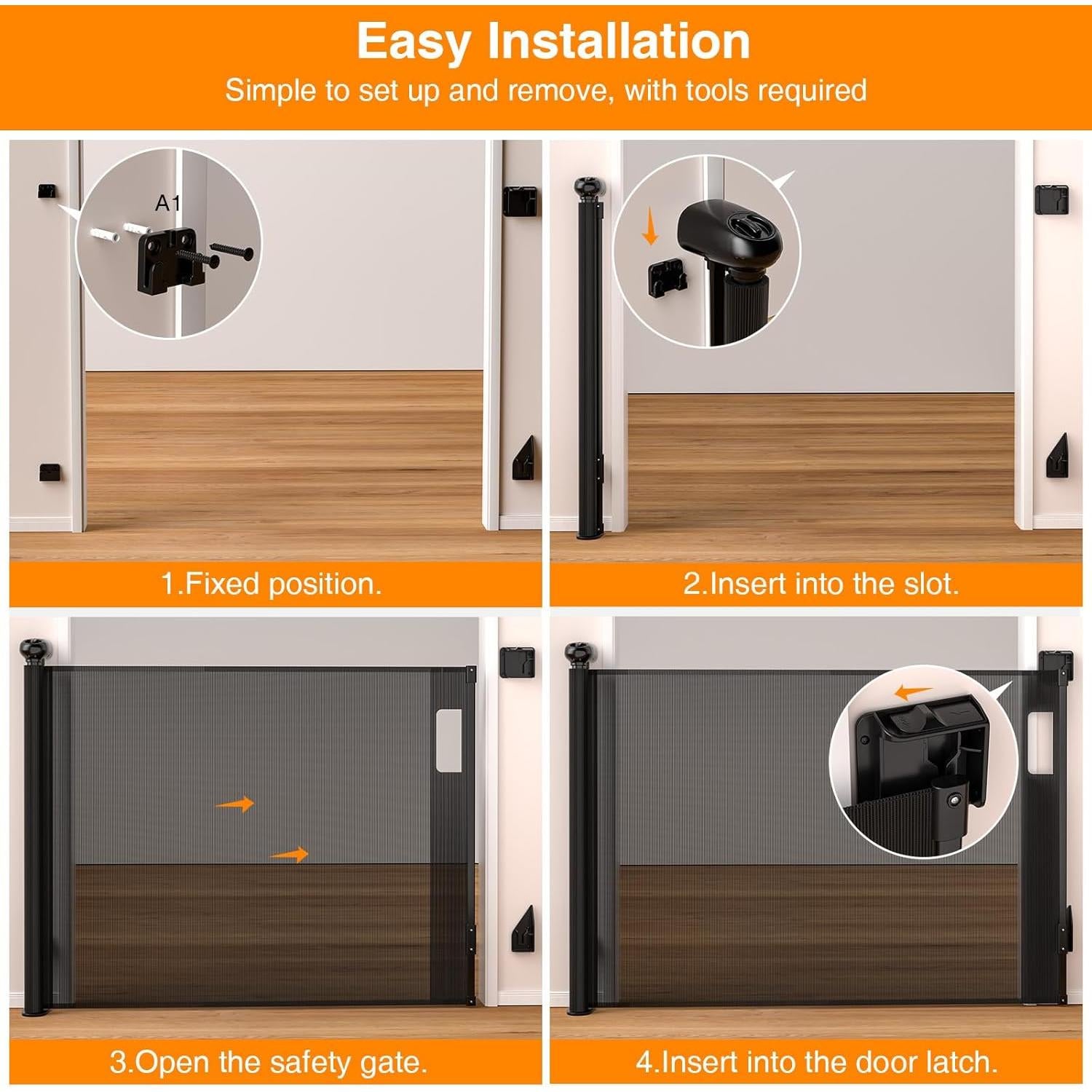 Puerta Retráctil de Seguridad CHICLUX 304.8 cm Ancha 86.36 cm Alta