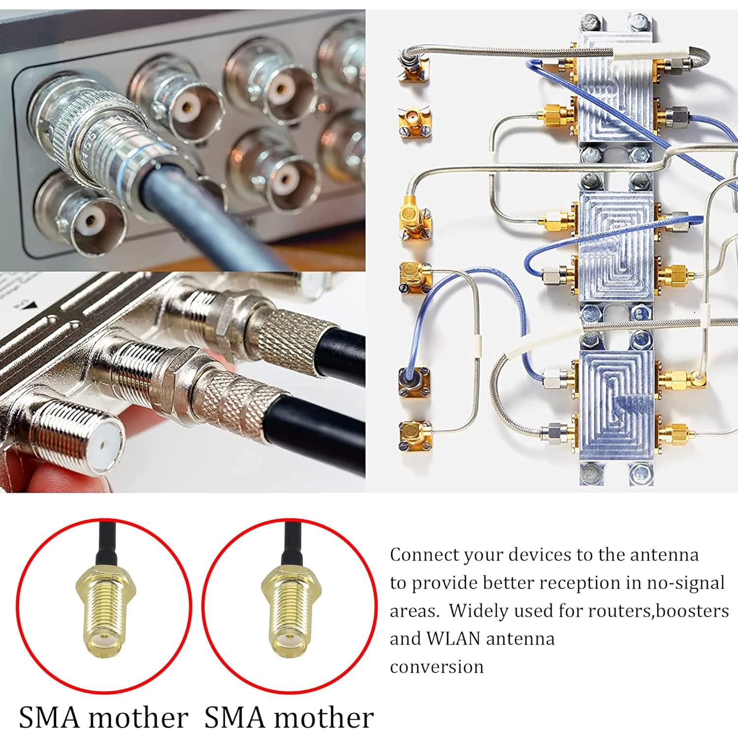 Cable Coaxial SMA Femenino Pigtail RG-178 20 cm - 4 Pcs