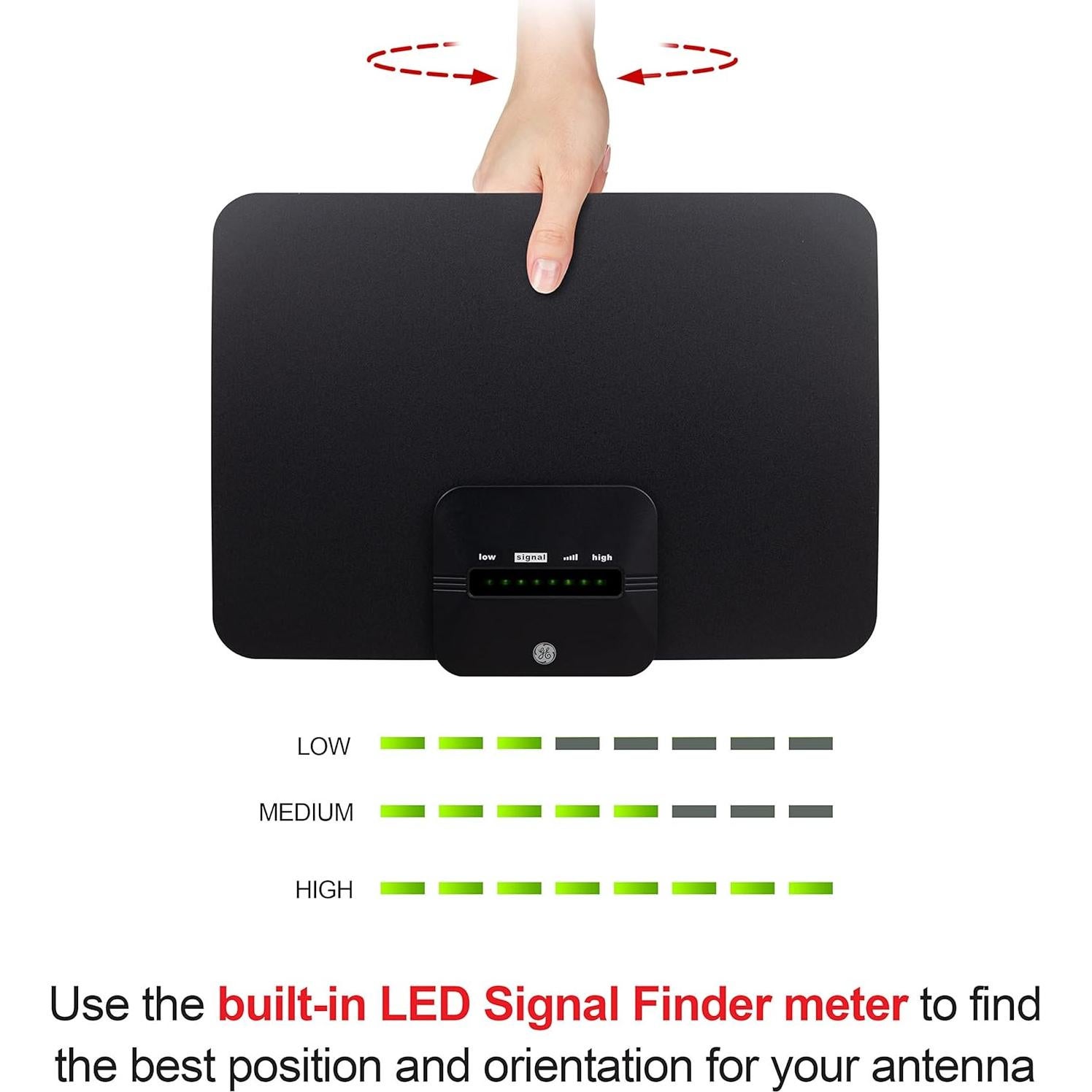 Antena de TV Digital HD Amplificada GE UltraPro 58403 4K 1080p