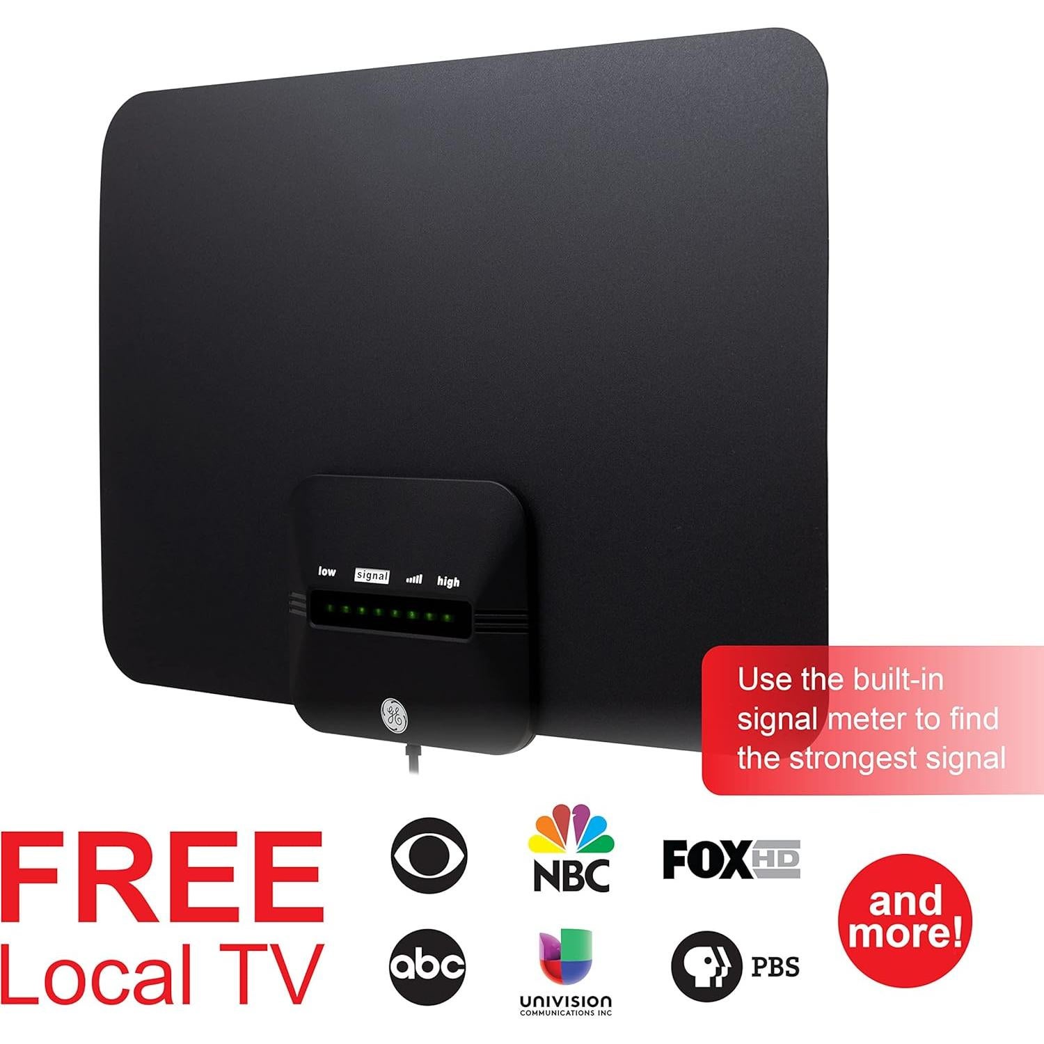 Antena de TV Digital HD Amplificada GE UltraPro 58403 4K 1080p