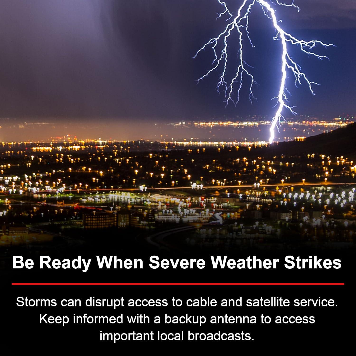 Antena de TV Digital HD Amplificada GE UltraPro 58403 4K 1080p