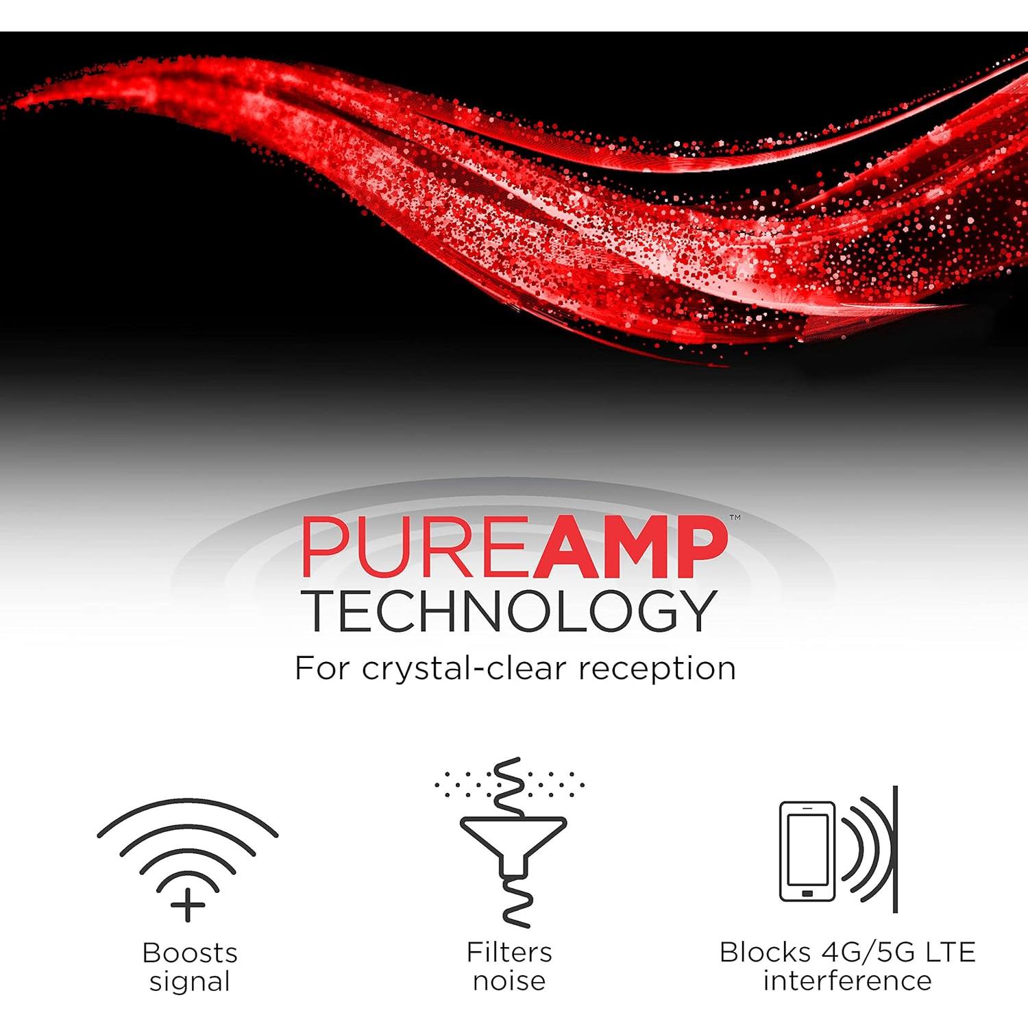 Antena de TV Digital HD Amplificada GE UltraPro 58403 4K 1080p