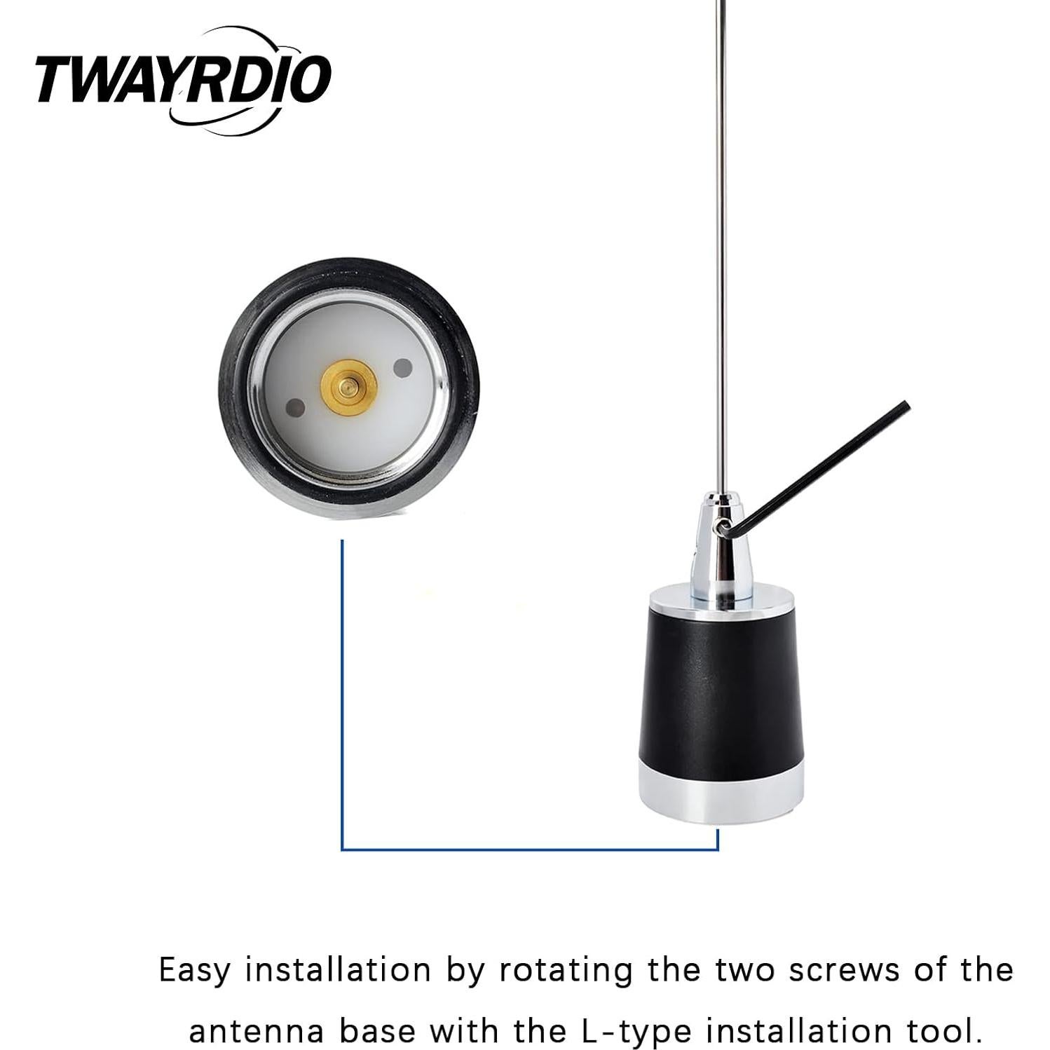 Antena NMO Banda Dual TWAYRDIO 144/430MHz VHF UHF para Radios