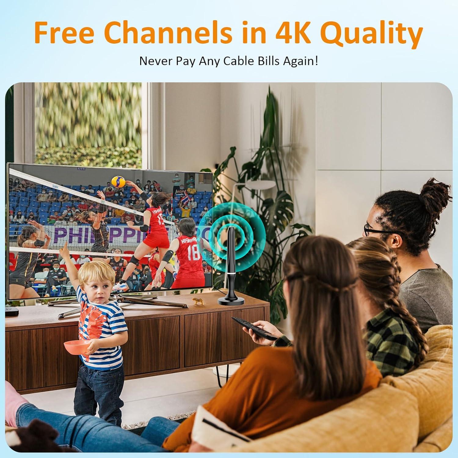 Antena Digital para TV Interior DGUPSP 4K Recepción 360°