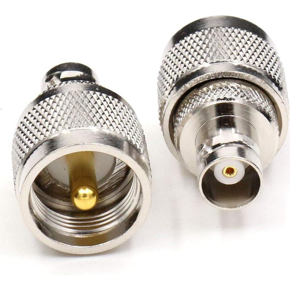 Adaptadores Coaxiales UHF Macho a BNC Hembra ANHAN - 2 Piezas