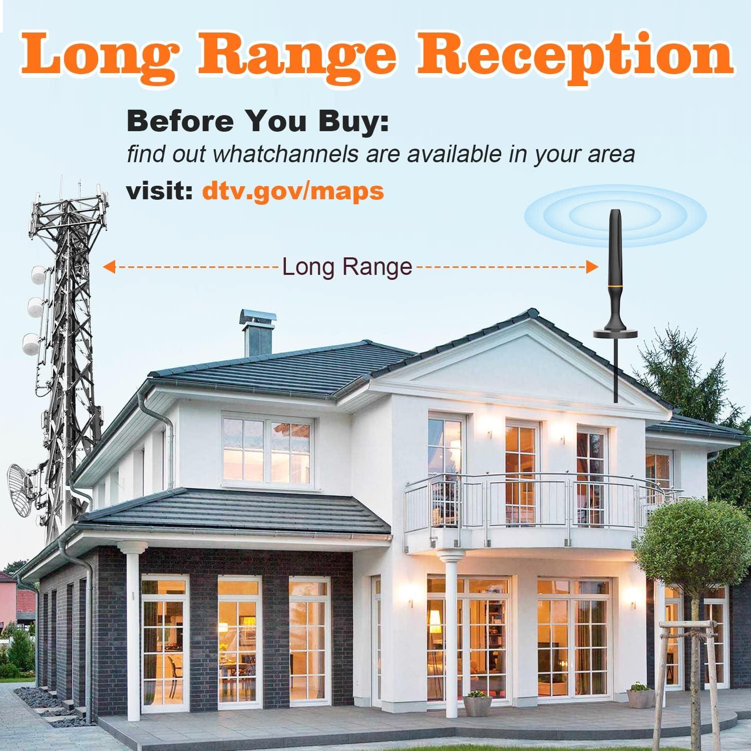 Antena de TV Digital Interior DGUPSP 360° HDTV 4K 1080P