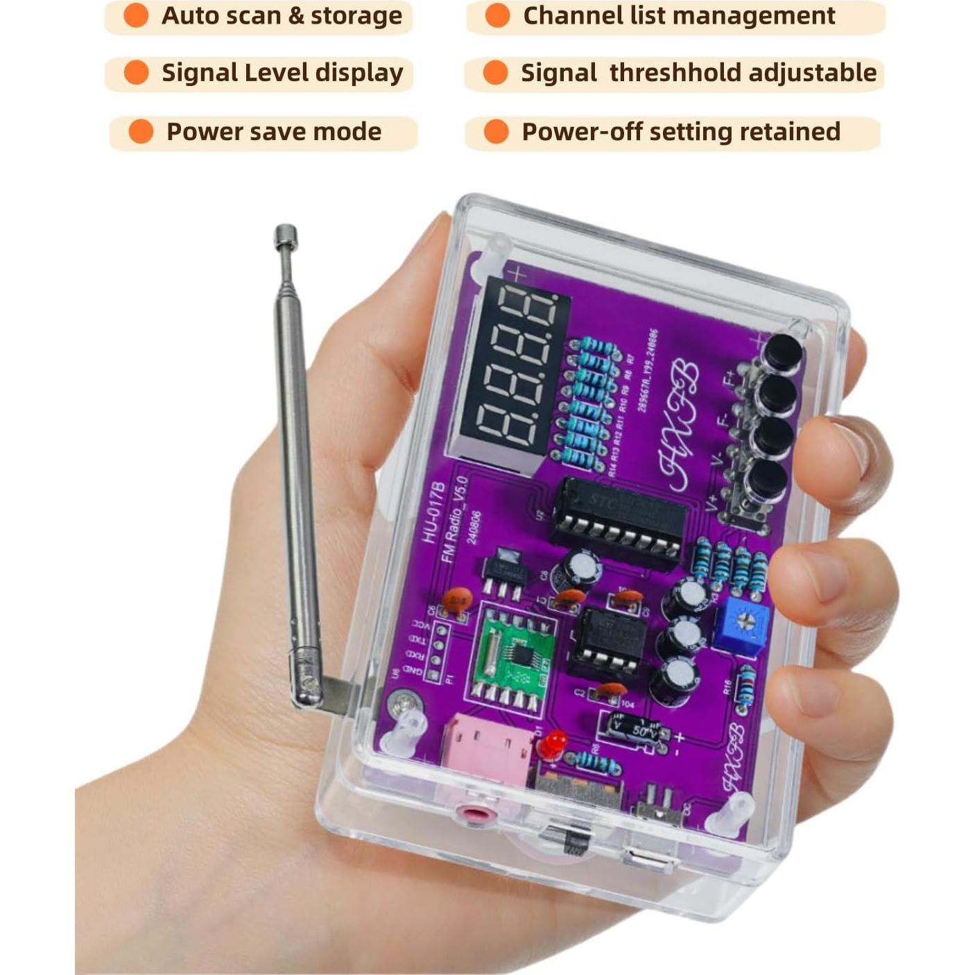 Kit de Práctica de Radio FM Genérico con Pantalla LED y Antena
