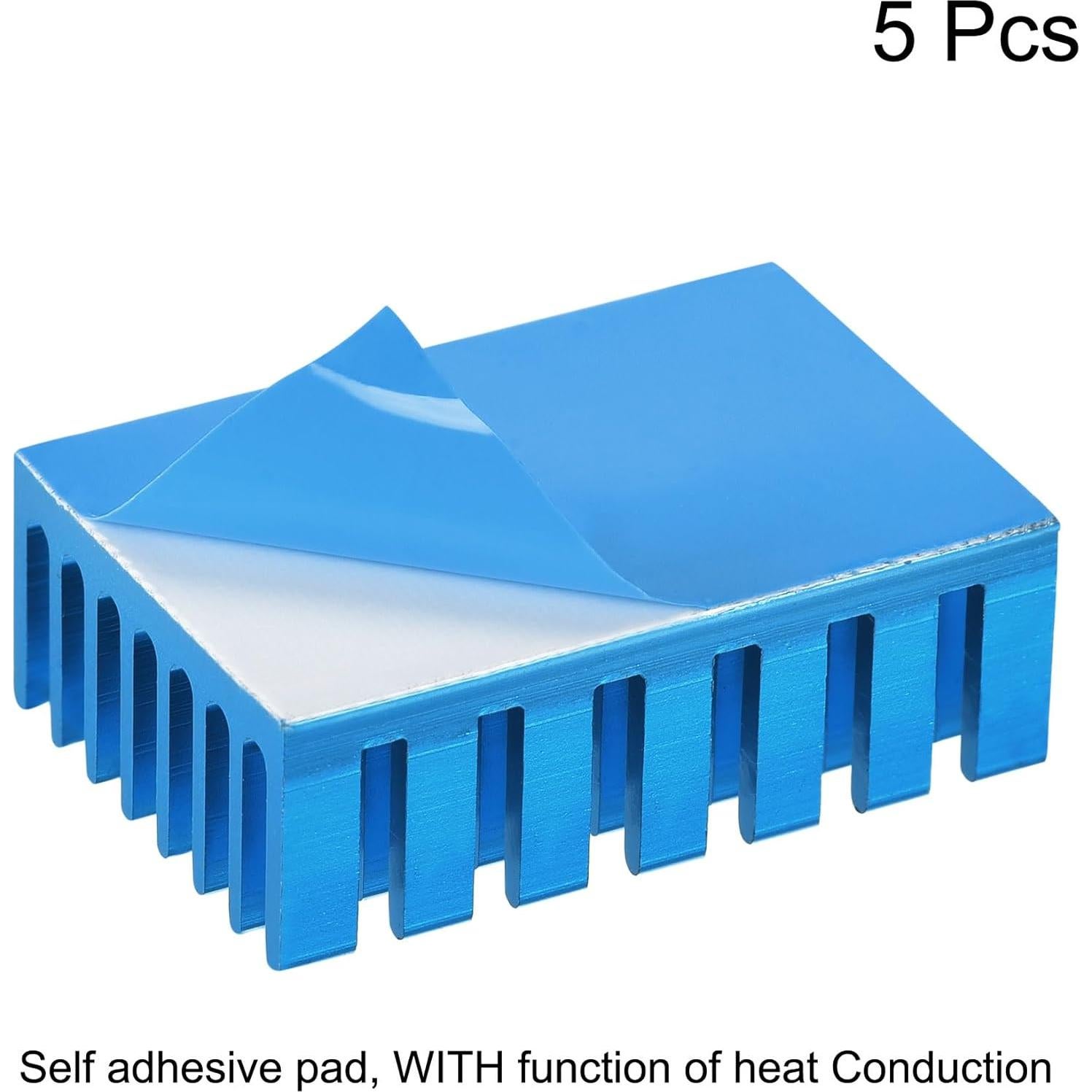 Disipador Térmico Autoadhesivo uxcell 30x20x10mm Aluminio Azul 5 Pcs