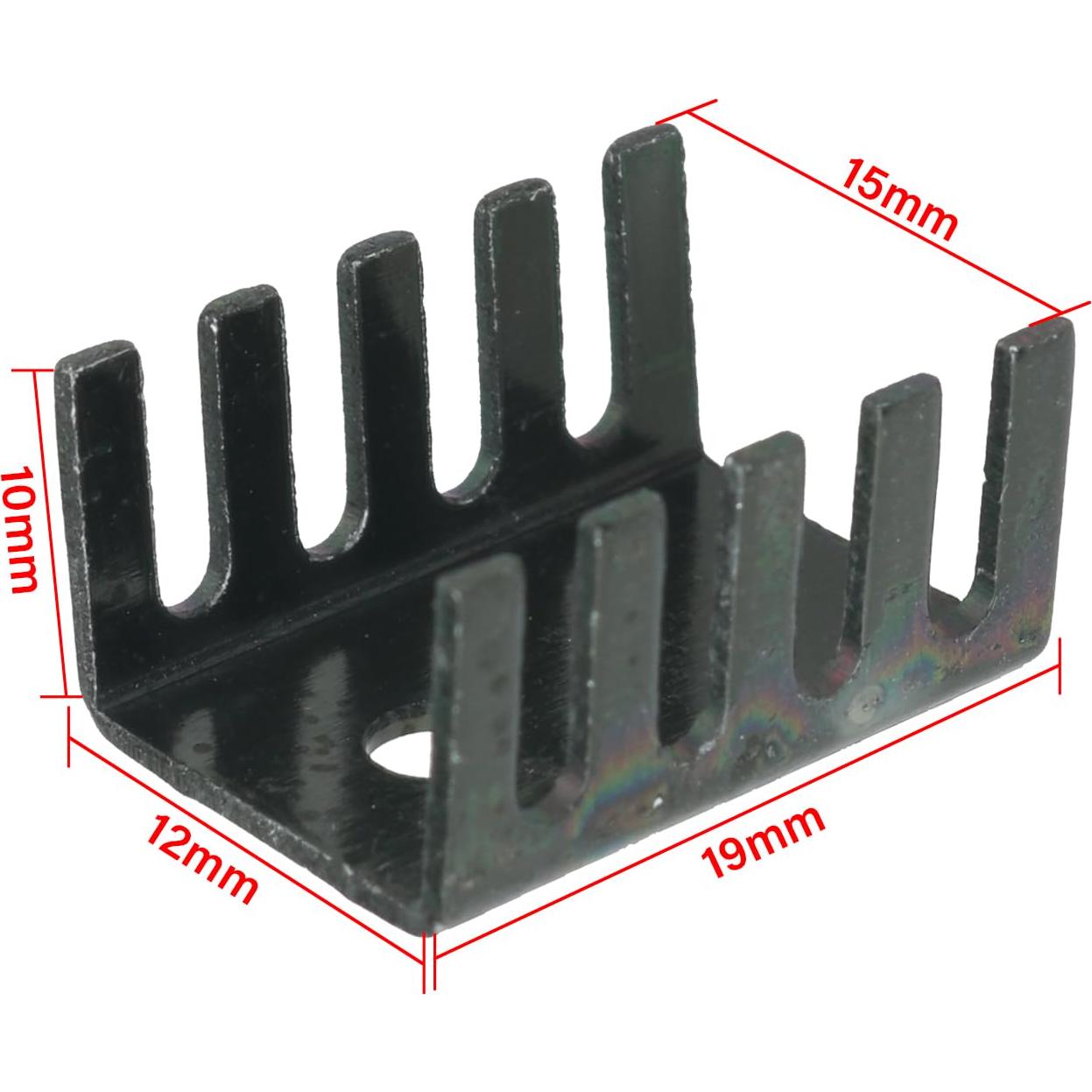 30 Almohadillas de Aislamiento Disipador Calor Aluminio Negro 19x15x10mm