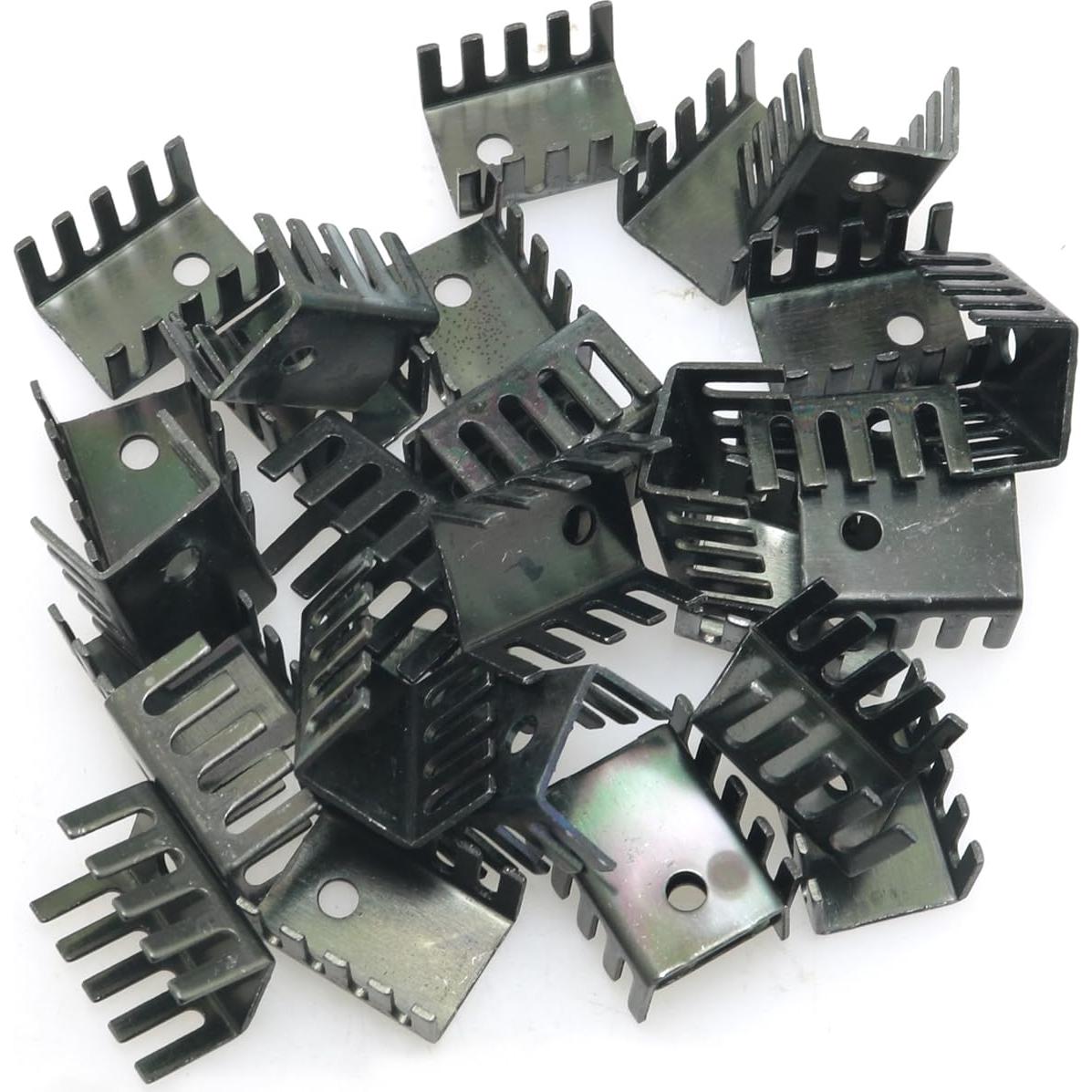 30 Almohadillas de Aislamiento Disipador Calor Aluminio Negro 19x15x10mm