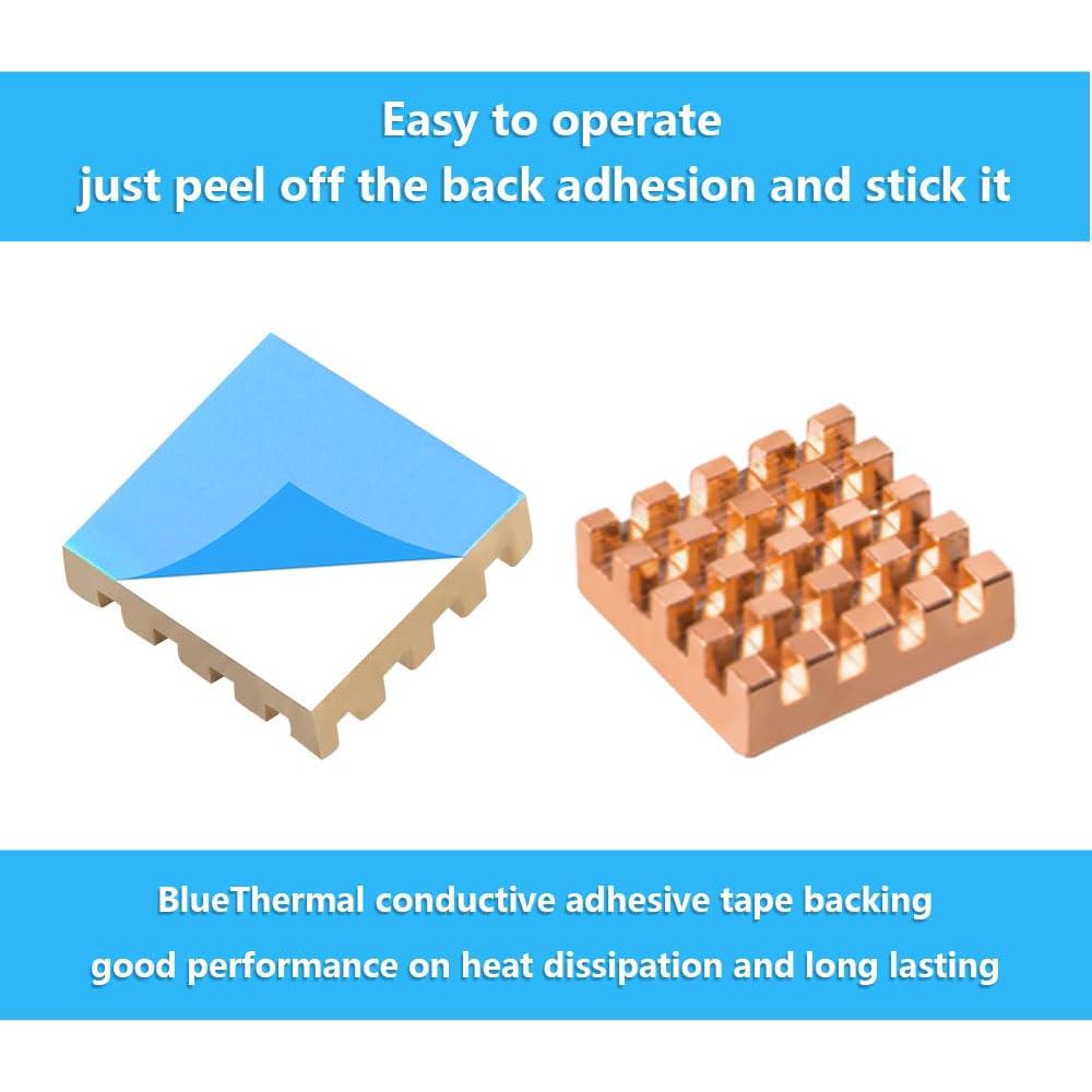 Disipadores de Calor de Cobre GeeekPi 15x15x5mm 8PCS