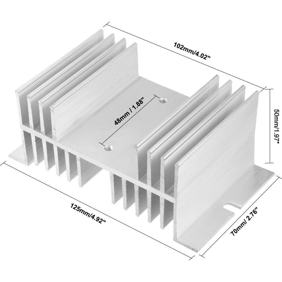 Disipador de Calor de Aluminio uxcell para Relé SSR 10A-40A