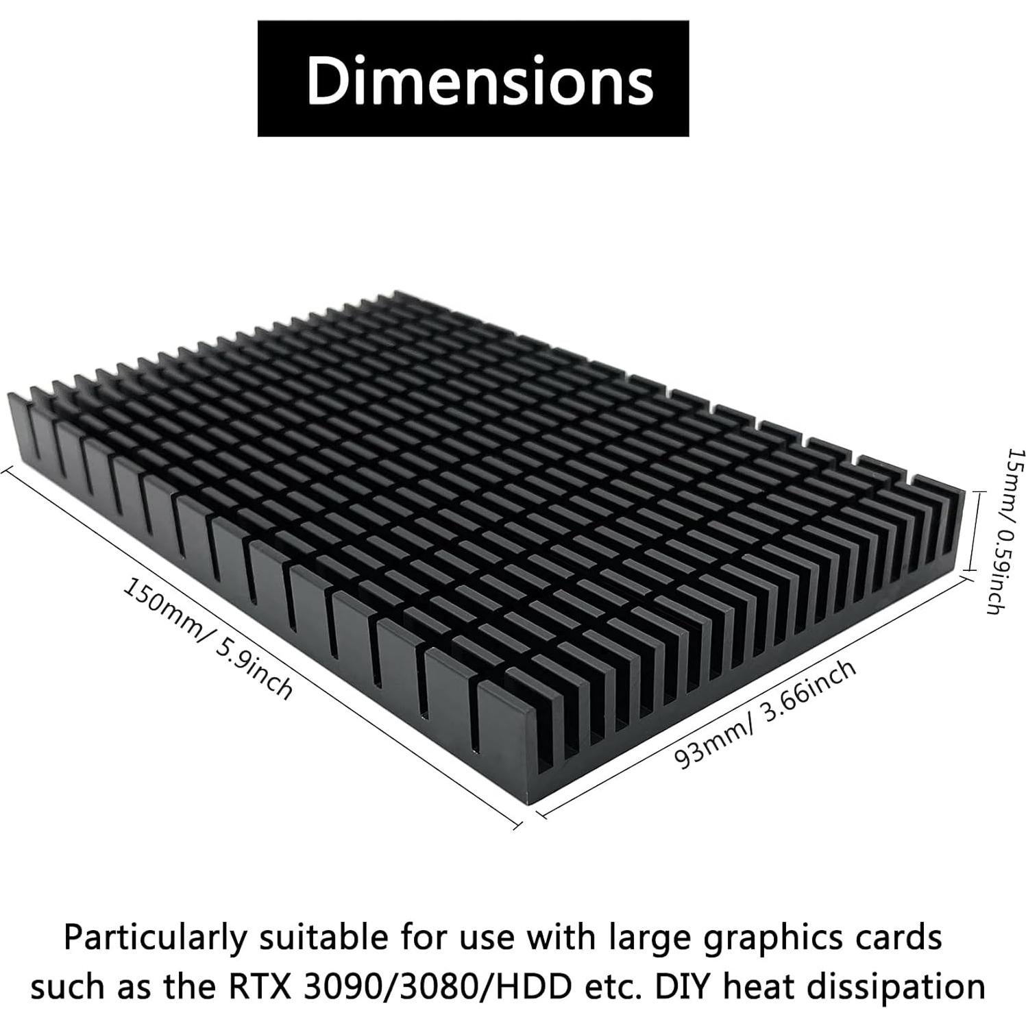 Disipador de Calor Aluminio Awxlumv 150x93x15mm 2 Pcs