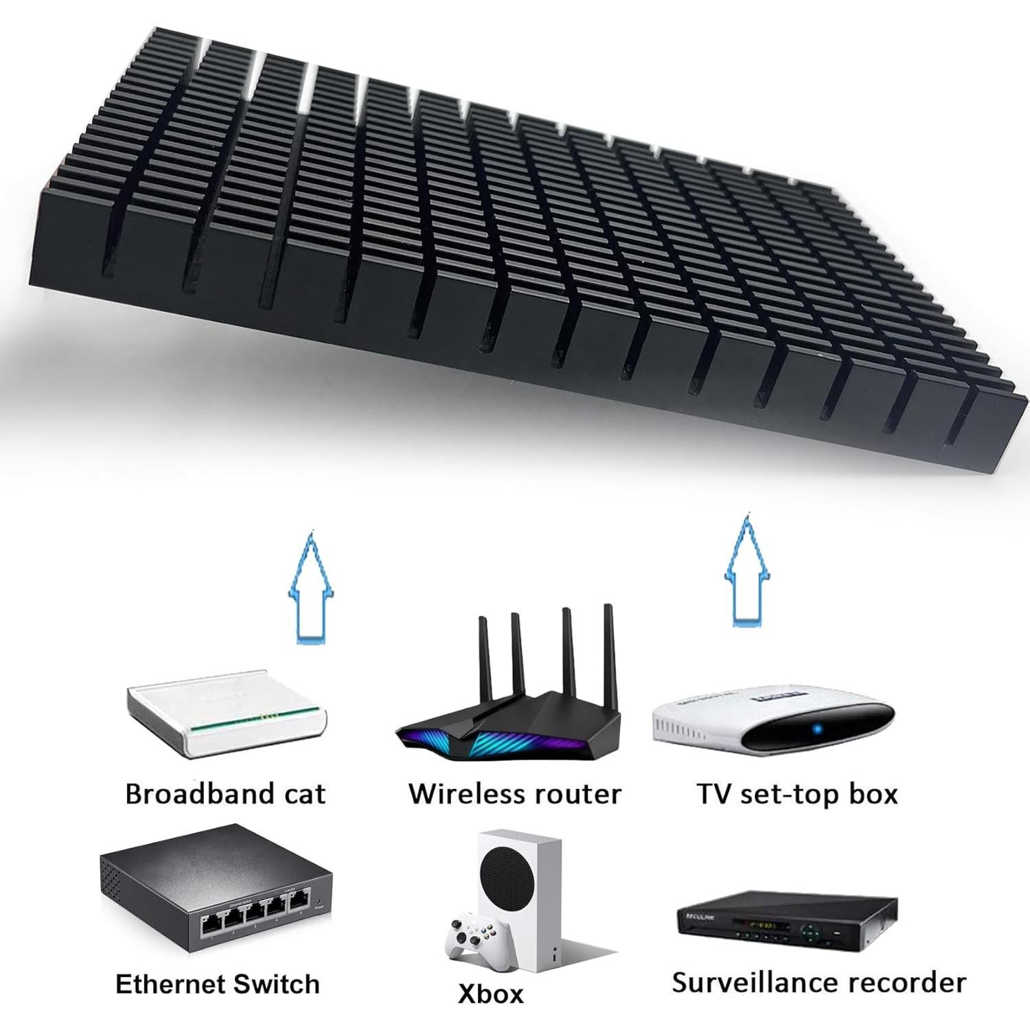 Disipador de Calor Aluminio Awxlumv 150x93x15mm 2 Pcs