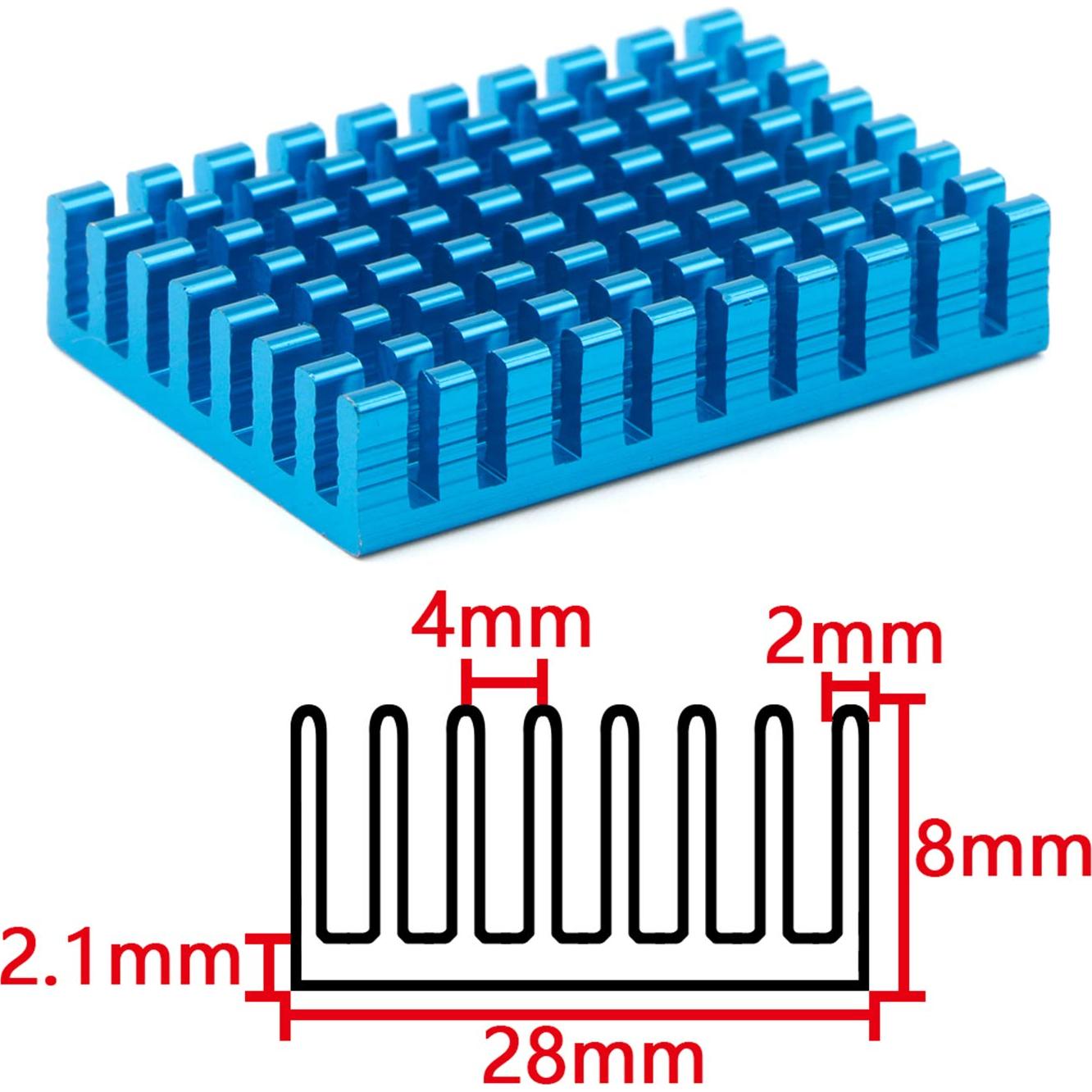 10 Disipadores de Calor de Aluminio 40x28x8mm Unxuey
